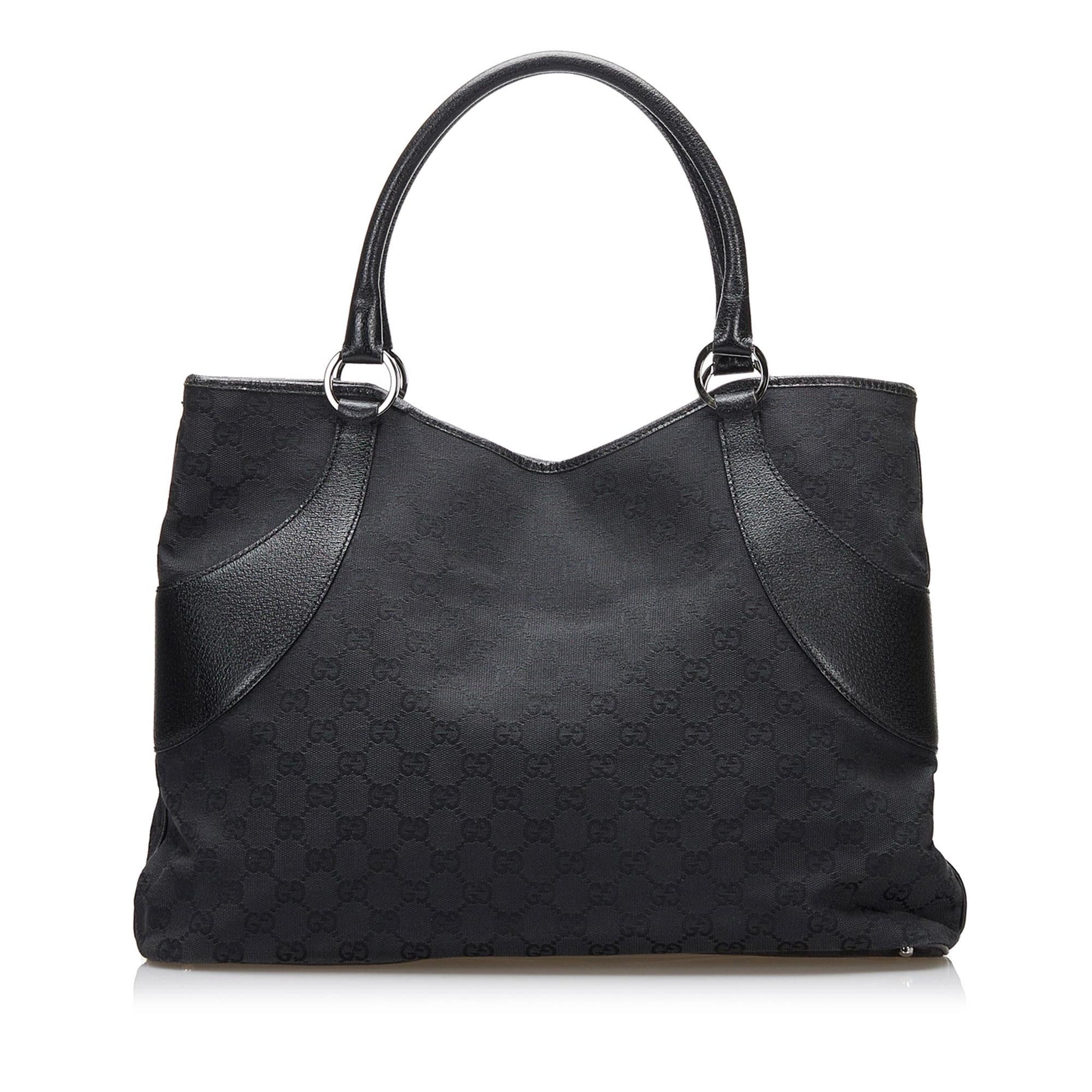 Gucci GG SHG Canvas Black Tote Bag 13