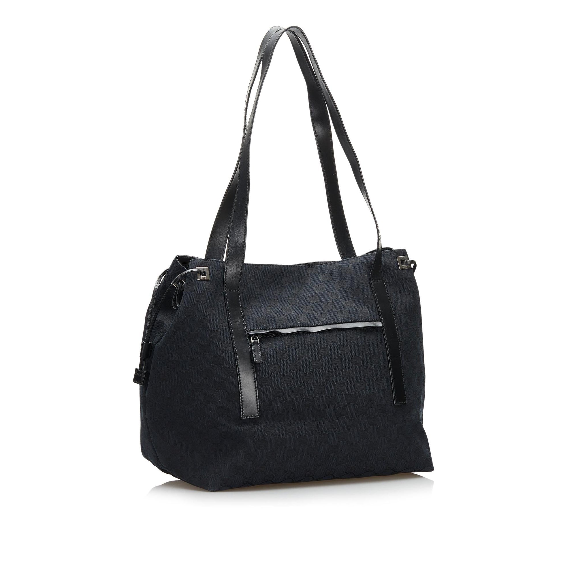 Gucci GG SHG-CiJenh Canvas Blue Tote Bag