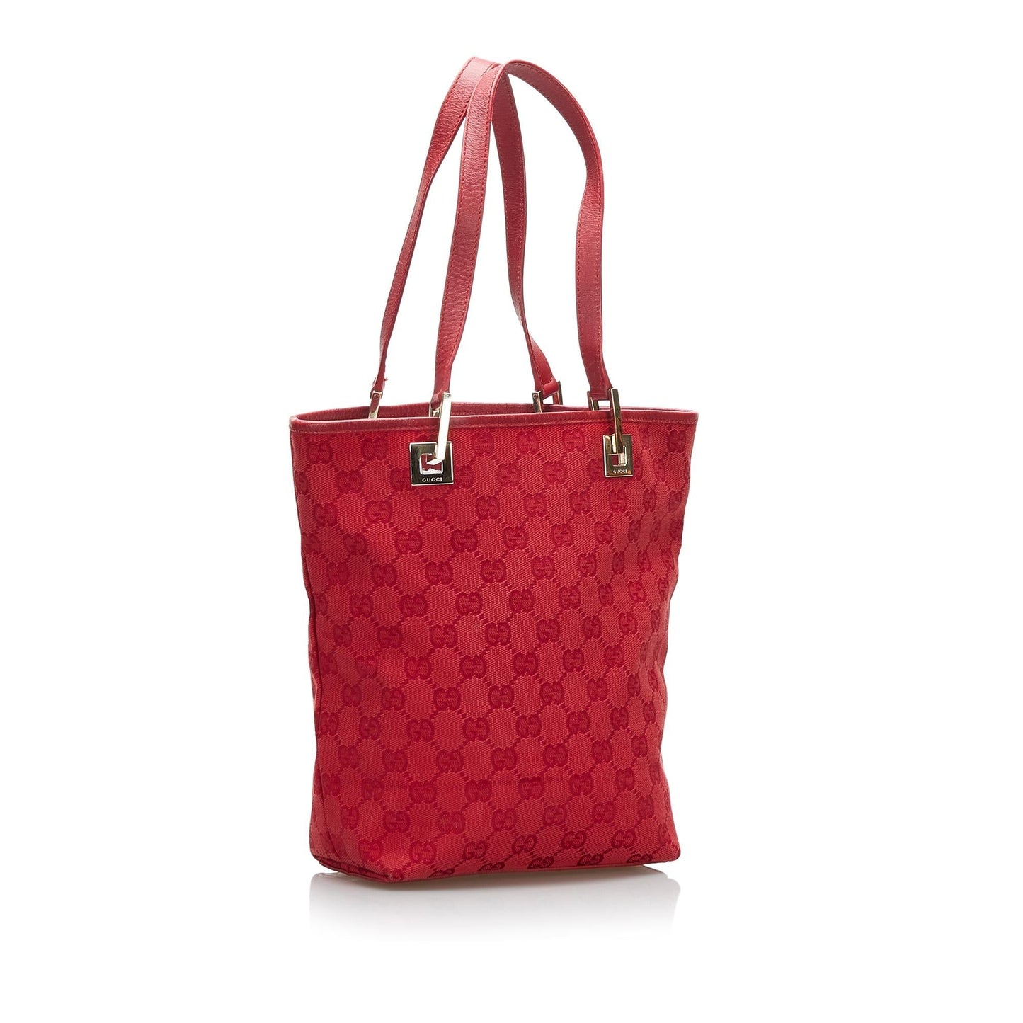 Gucci GG SHG-rCUGIB Canvas Red Tote Bag