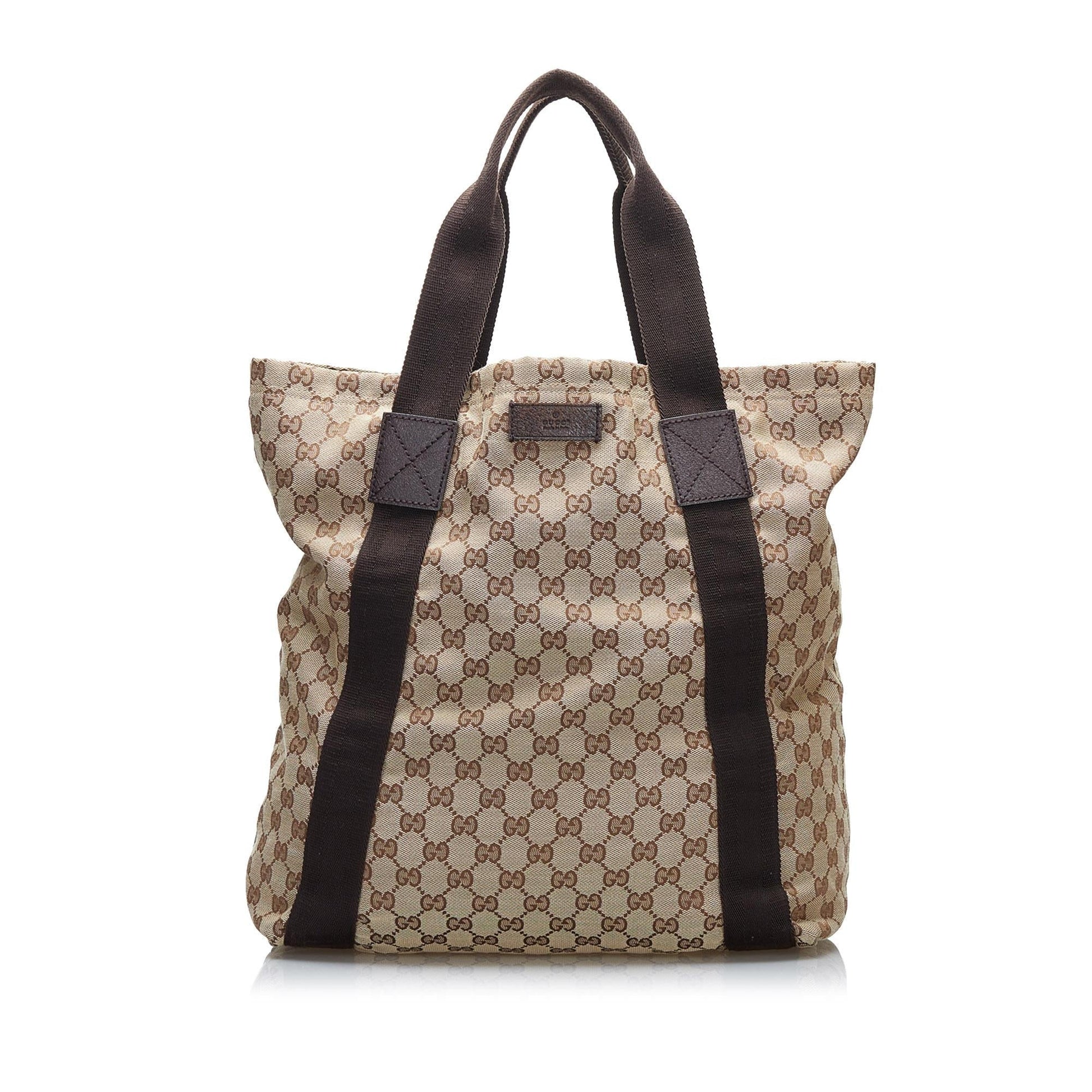 Gucci GG SHG-hp6jRB Canvas Brown Tote Bag