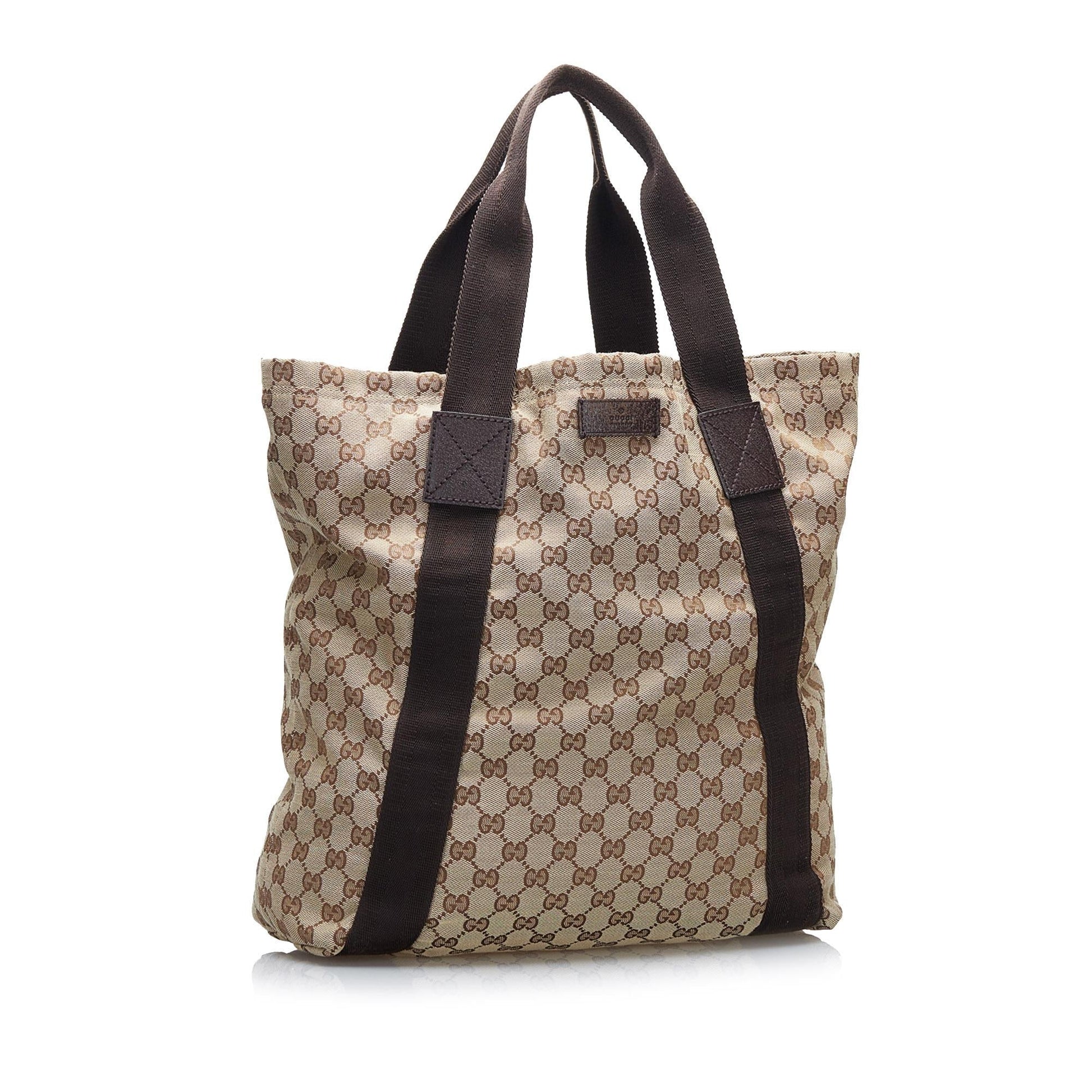 Gucci GG SHG-hp6jRB Canvas Brown Tote Bag