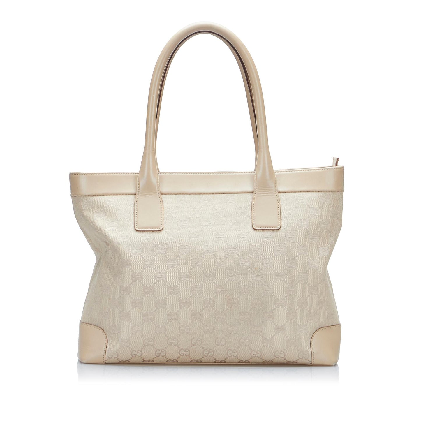 Gucci GG SHG-DYG1ik Canvas Calf Brown Tote Bag