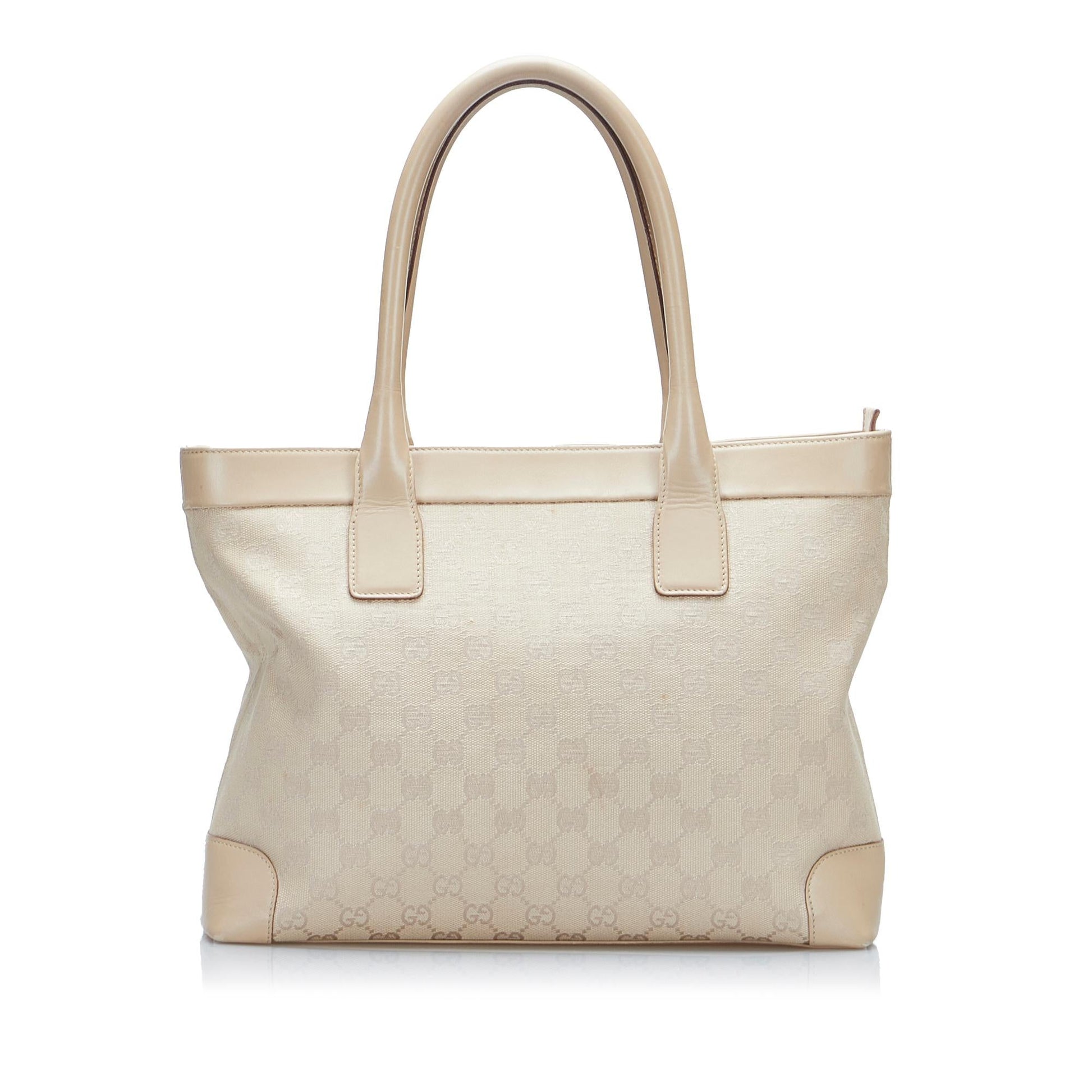 Gucci GG SHG-DYG1ik Canvas Calf Brown Tote Bag