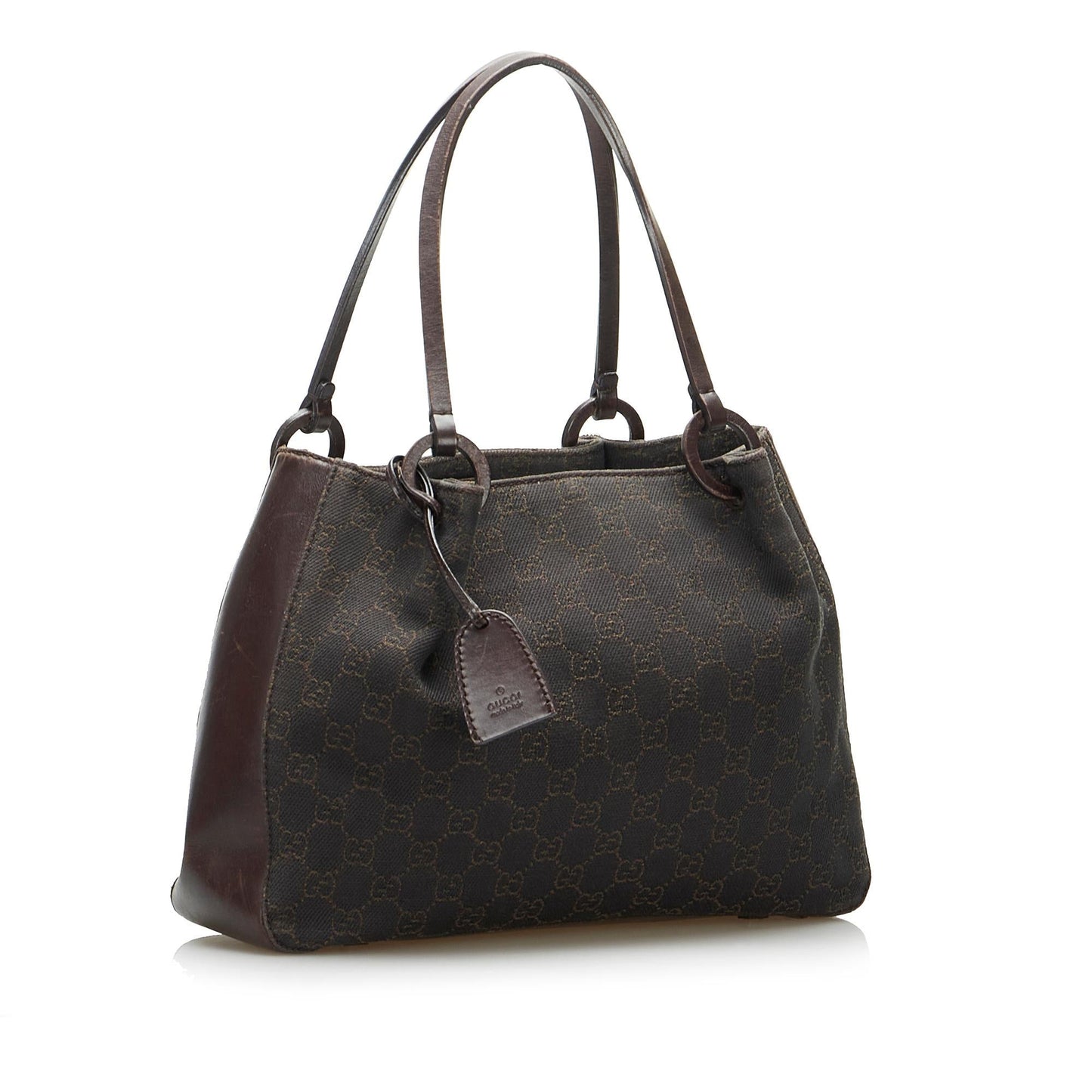 Gucci GG SHG-pjll7V Canvas Calf Brown Tote Bag