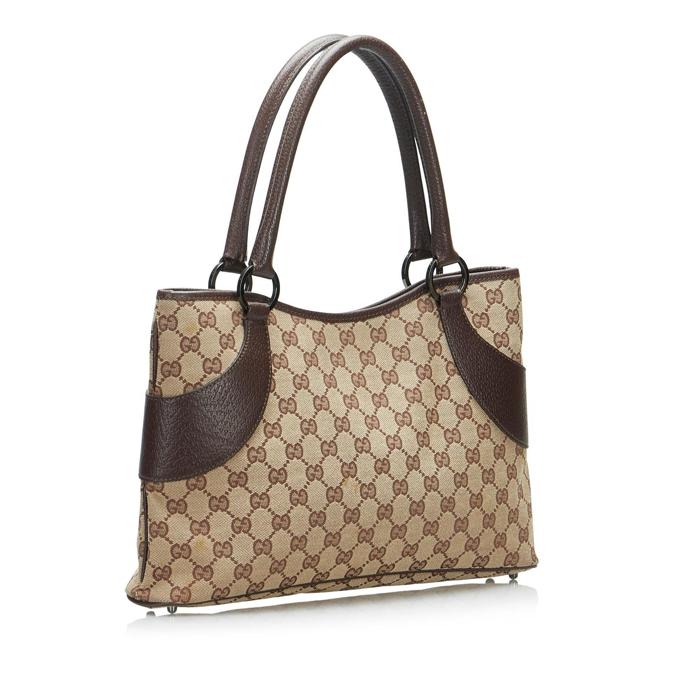 Gucci GG SHG-v3pAeS Canvas Calf Brown Tote Bag