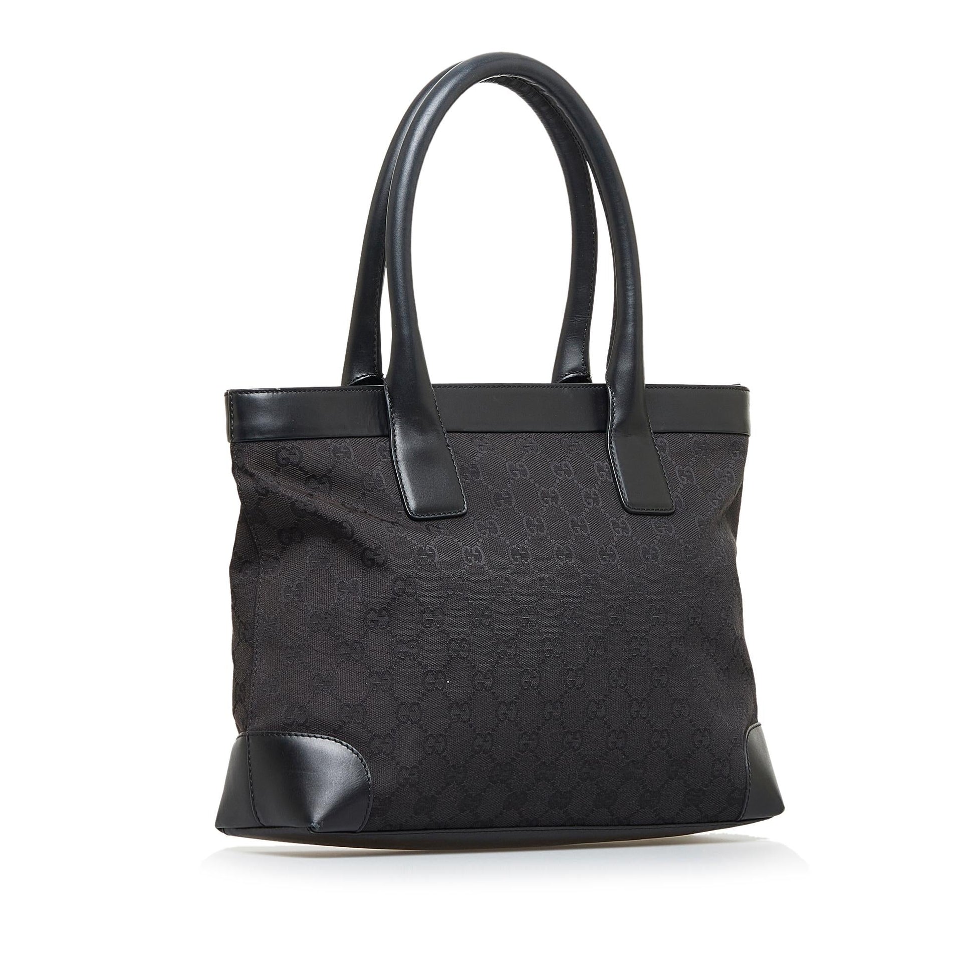 Gucci GG SHG-Zs8krN Canvas Calf Black Tote Bag