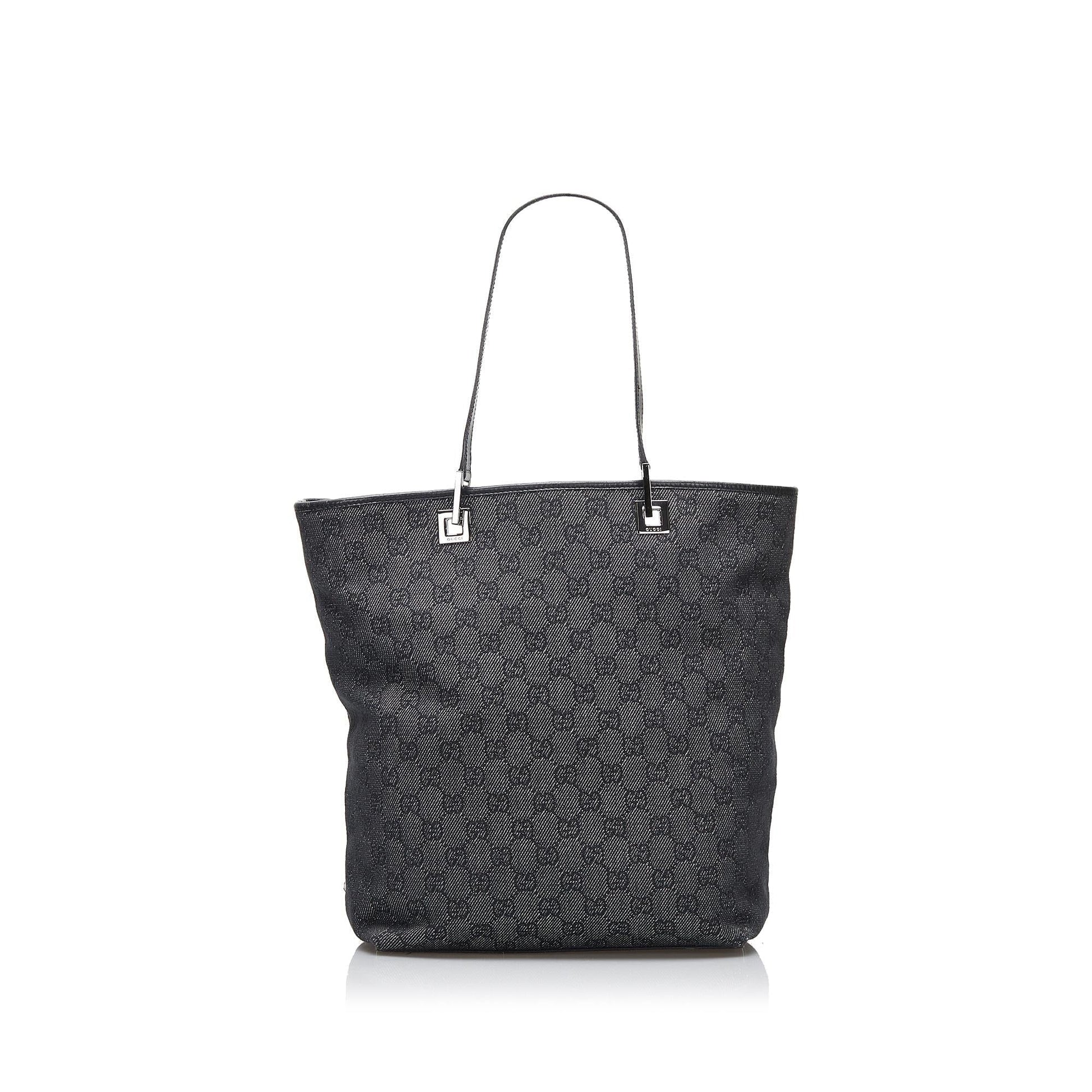 Gucci GG SHG-ZlHwGF Canvas Calf Black Tote Bag