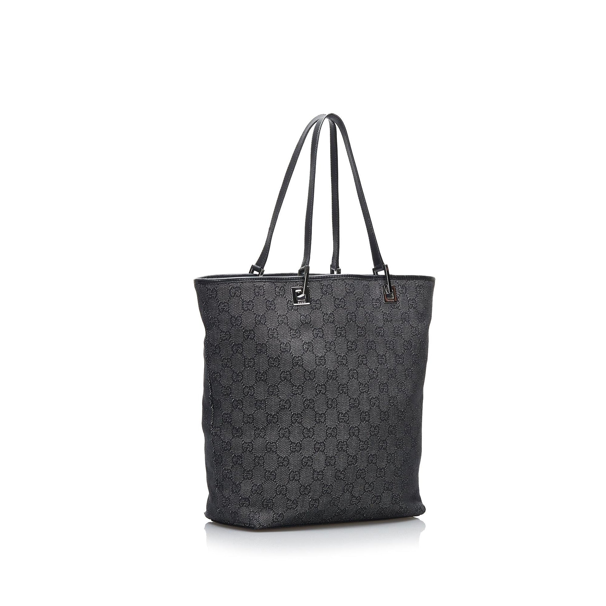 Gucci GG SHG-ZlHwGF Canvas Calf Black Tote Bag