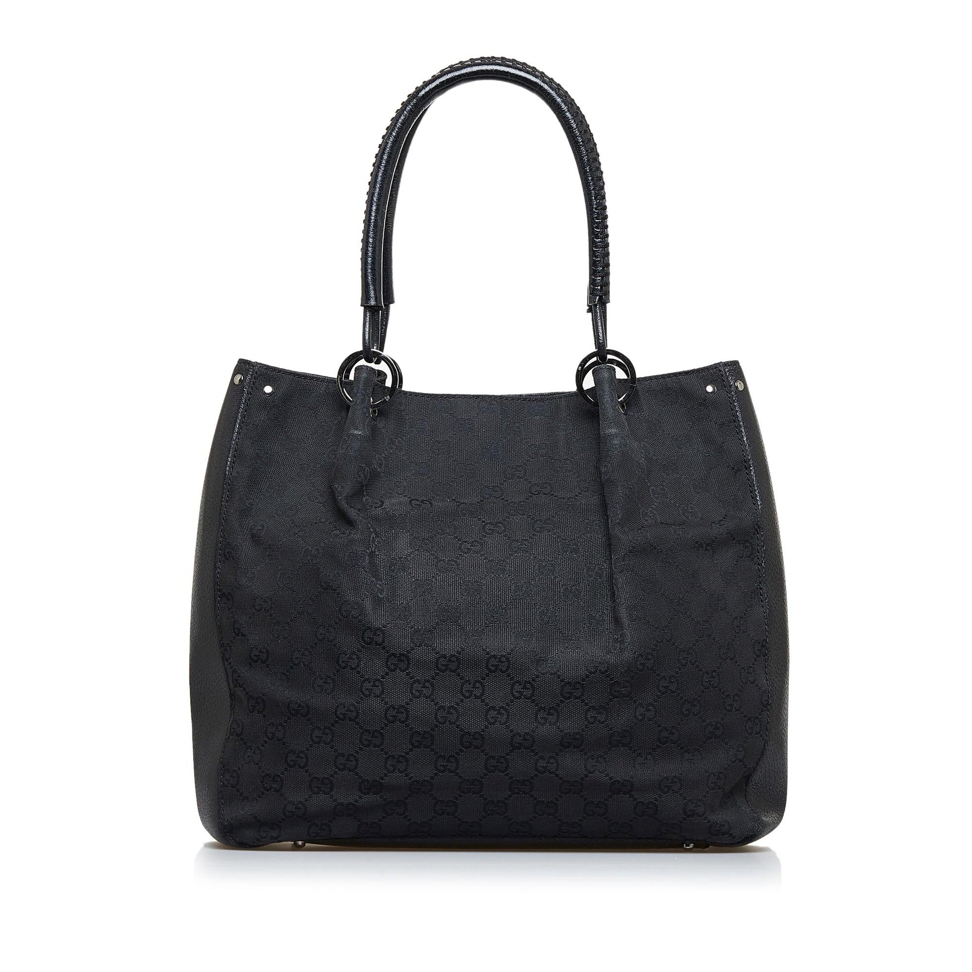 Gucci GG SHG-1yeepM Canvas Black Tote Bag
