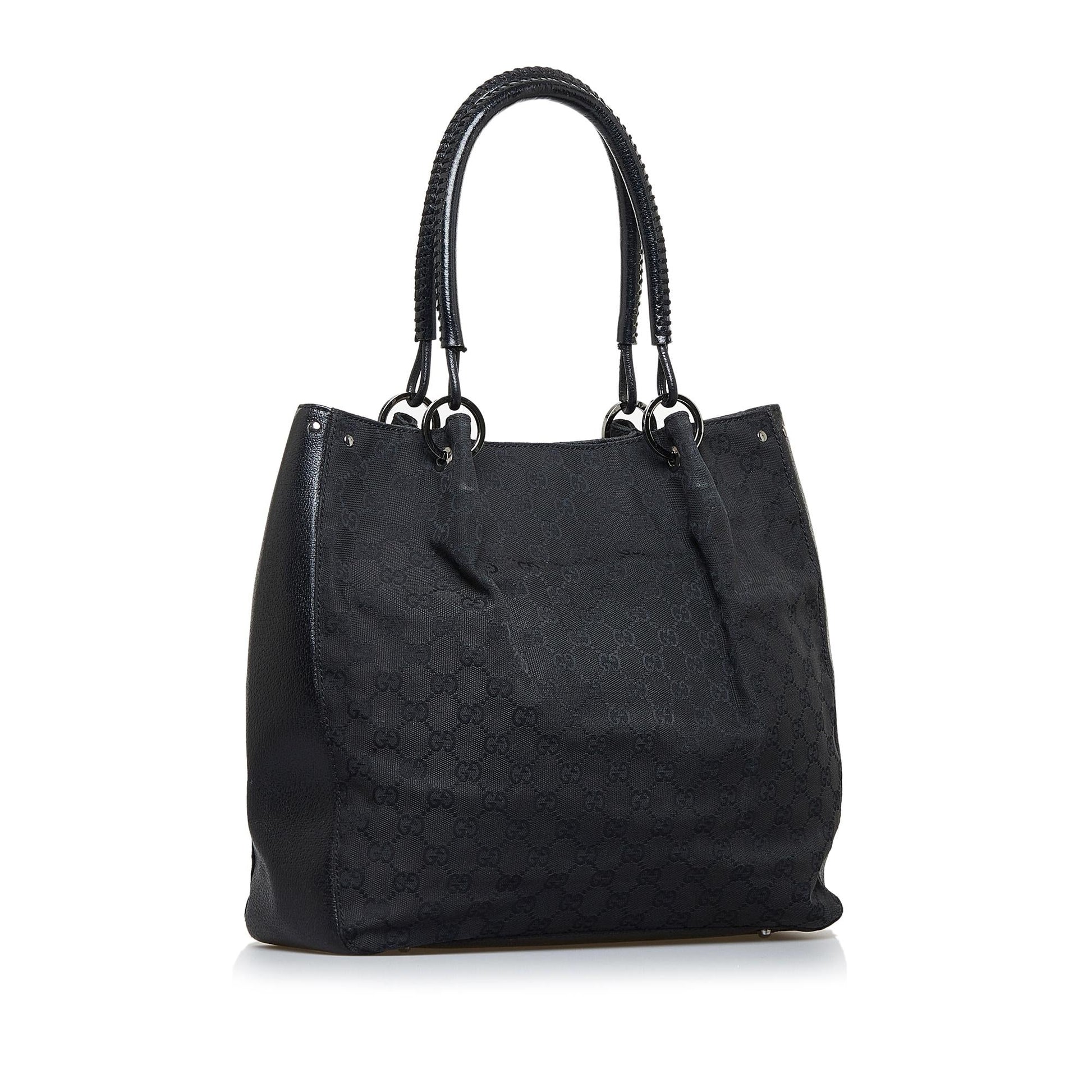 Gucci GG SHG-1yeepM Canvas Black Tote Bag