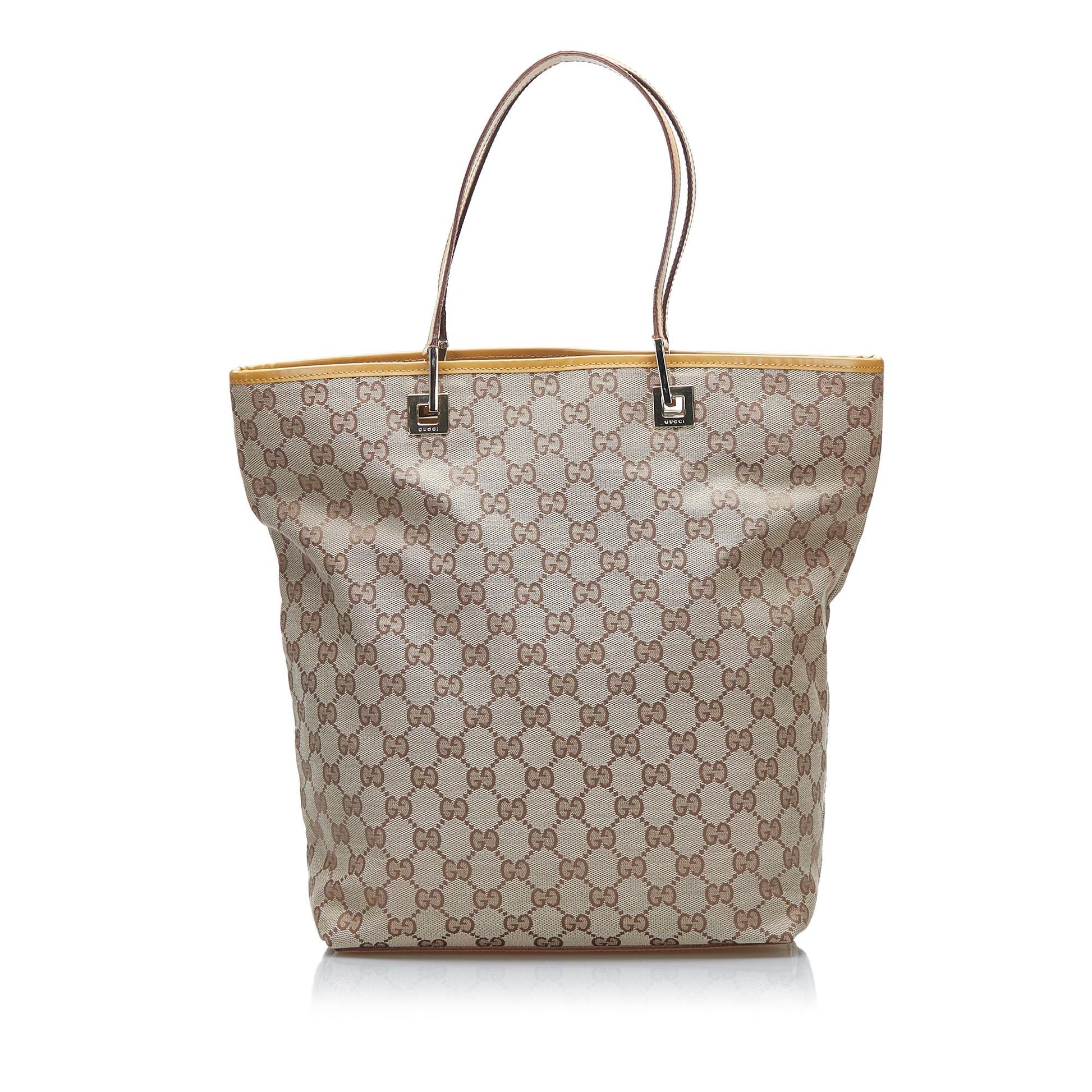 Gucci GG SHG-BRgxUi Canvas Calf Brown Tote Bag
