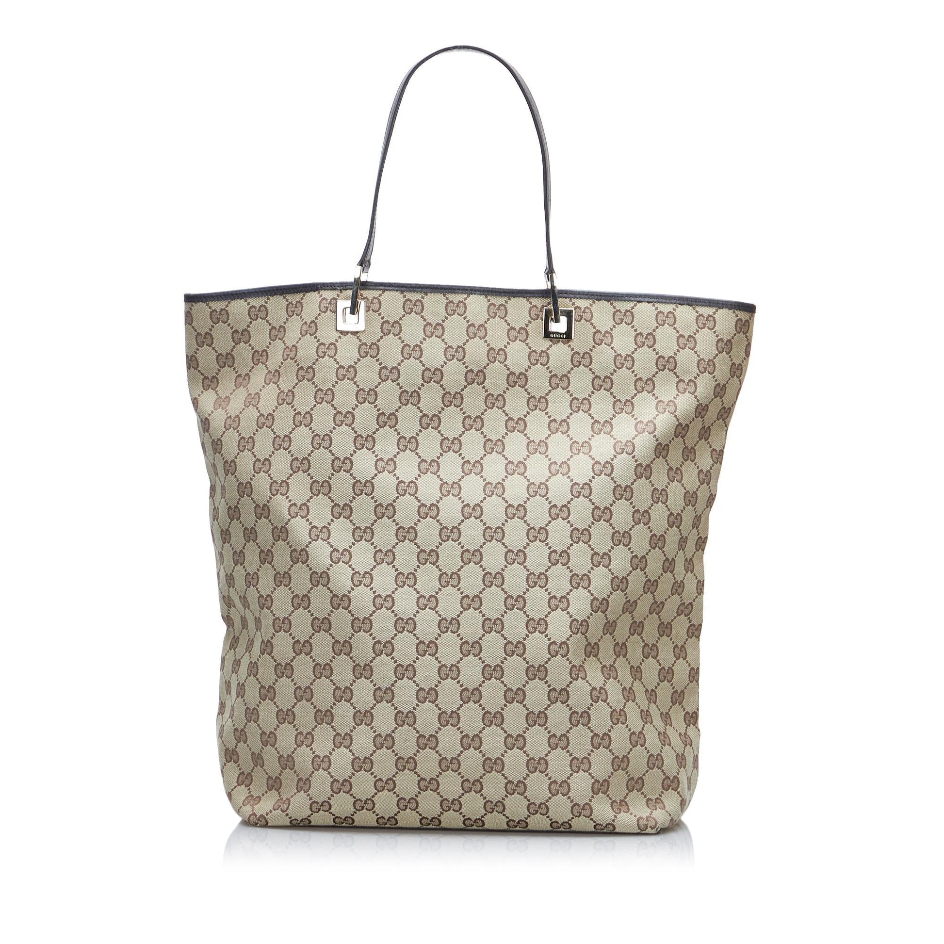 Gucci GG SHG-EEp2Ph Canvas Brown Tote Bag
