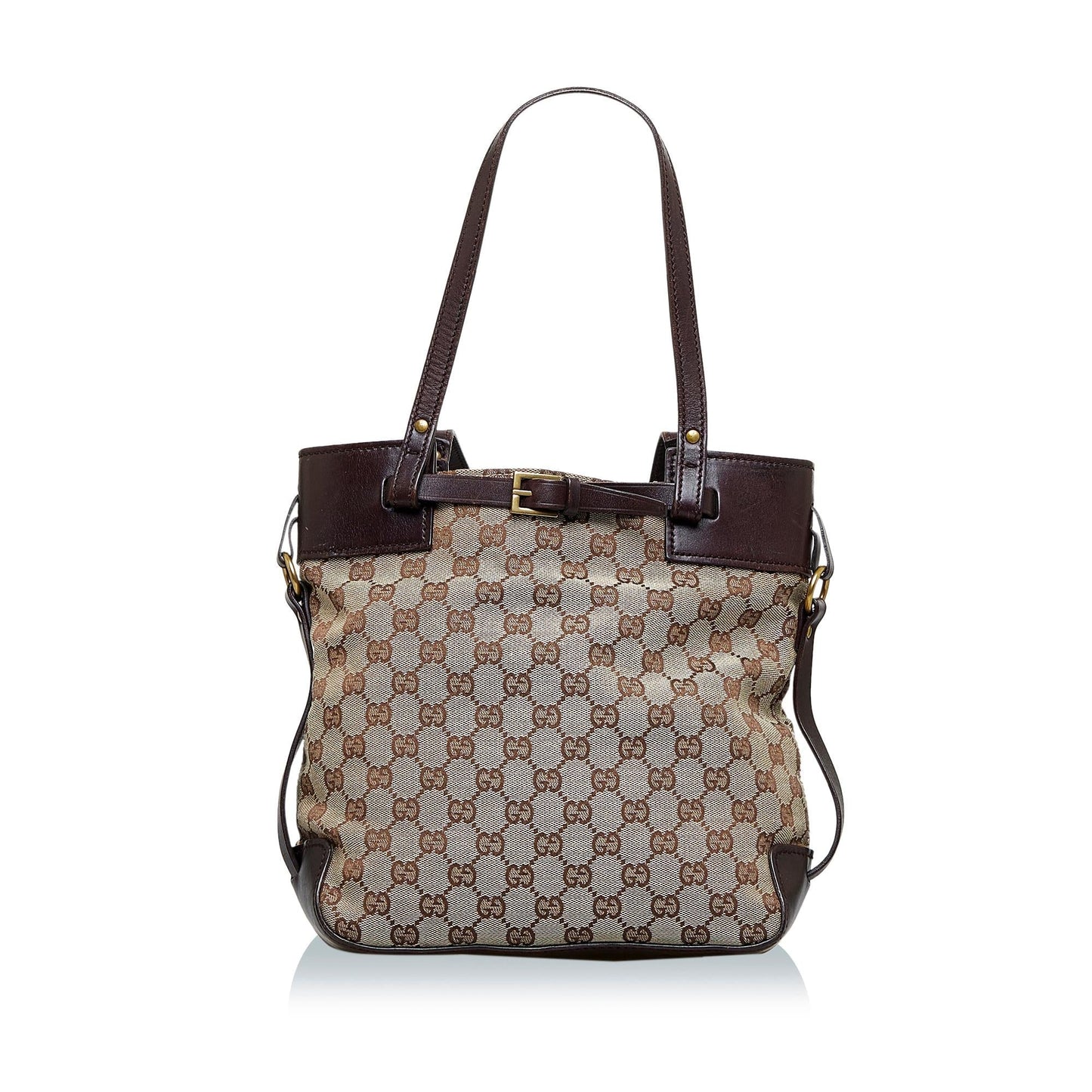 Gucci GG SHG-R0wmTt Canvas Calf Brown Tote Bag