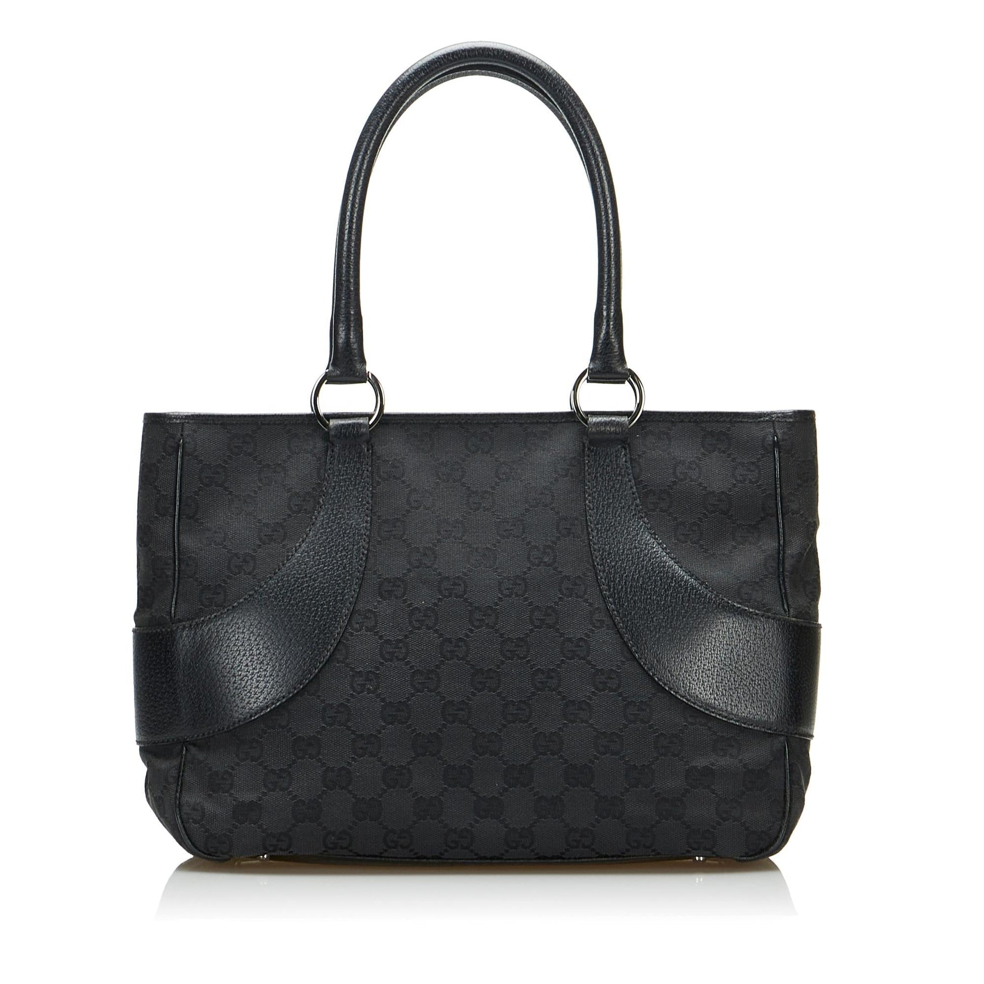 Gucci GG SHG-JFwITP Canvas Black Tote Bag