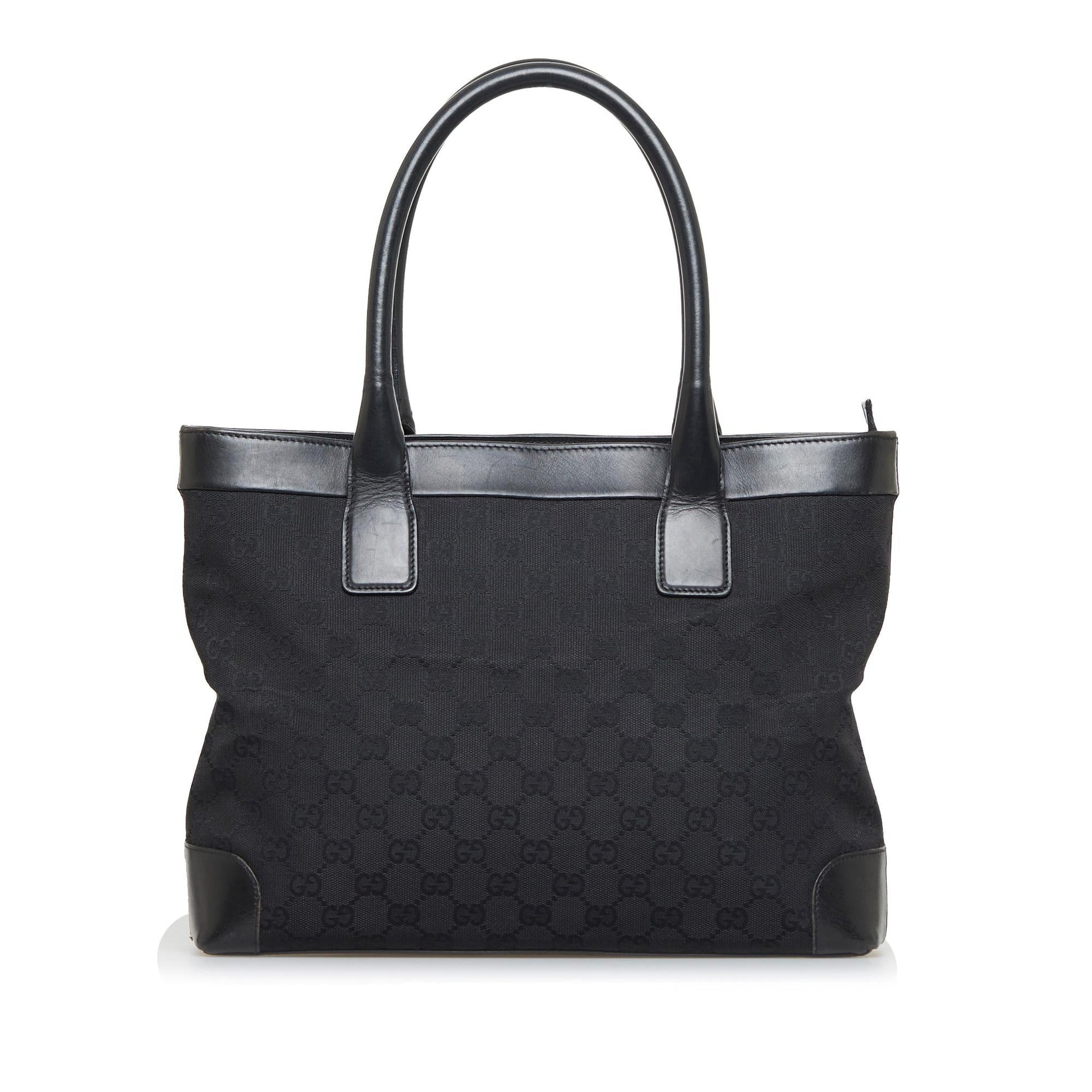 Gucci GG SHG-J9cPnO Canvas Calf Black Tote Bag