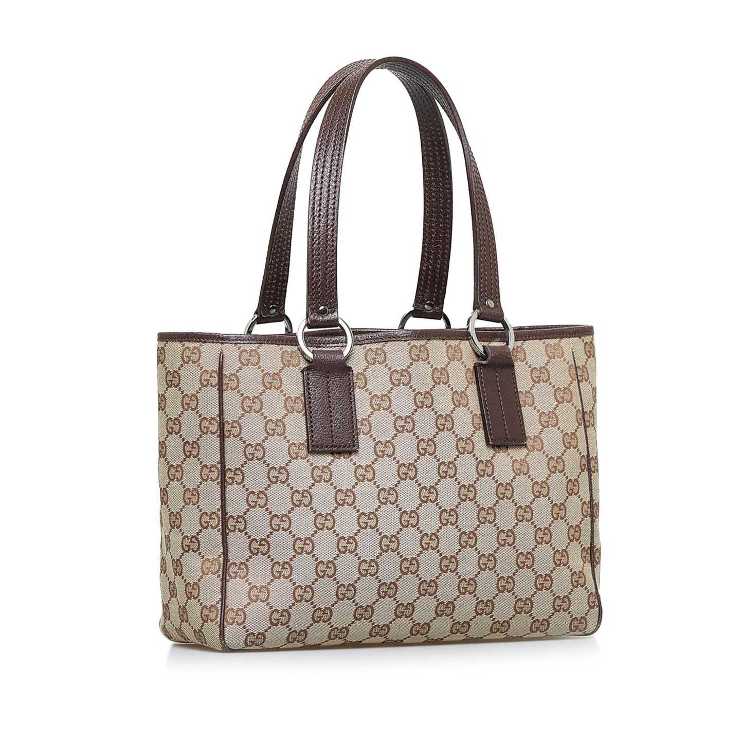 Gucci GG SHG-dXgyjE Canvas Calf Brown Tote Bag