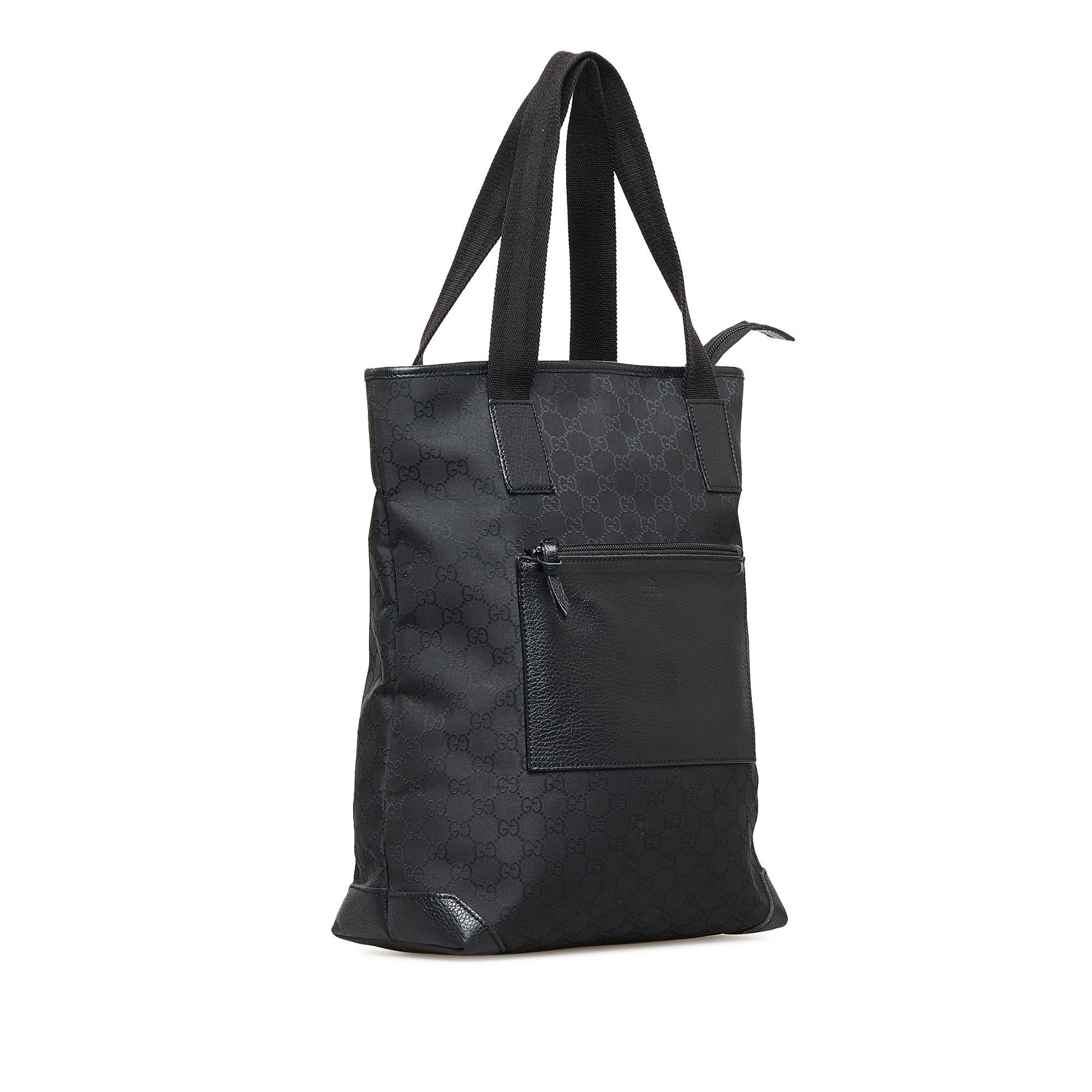 Gucci GG SHG-ZEXJn2 Canvas Calf Black Tote Bag