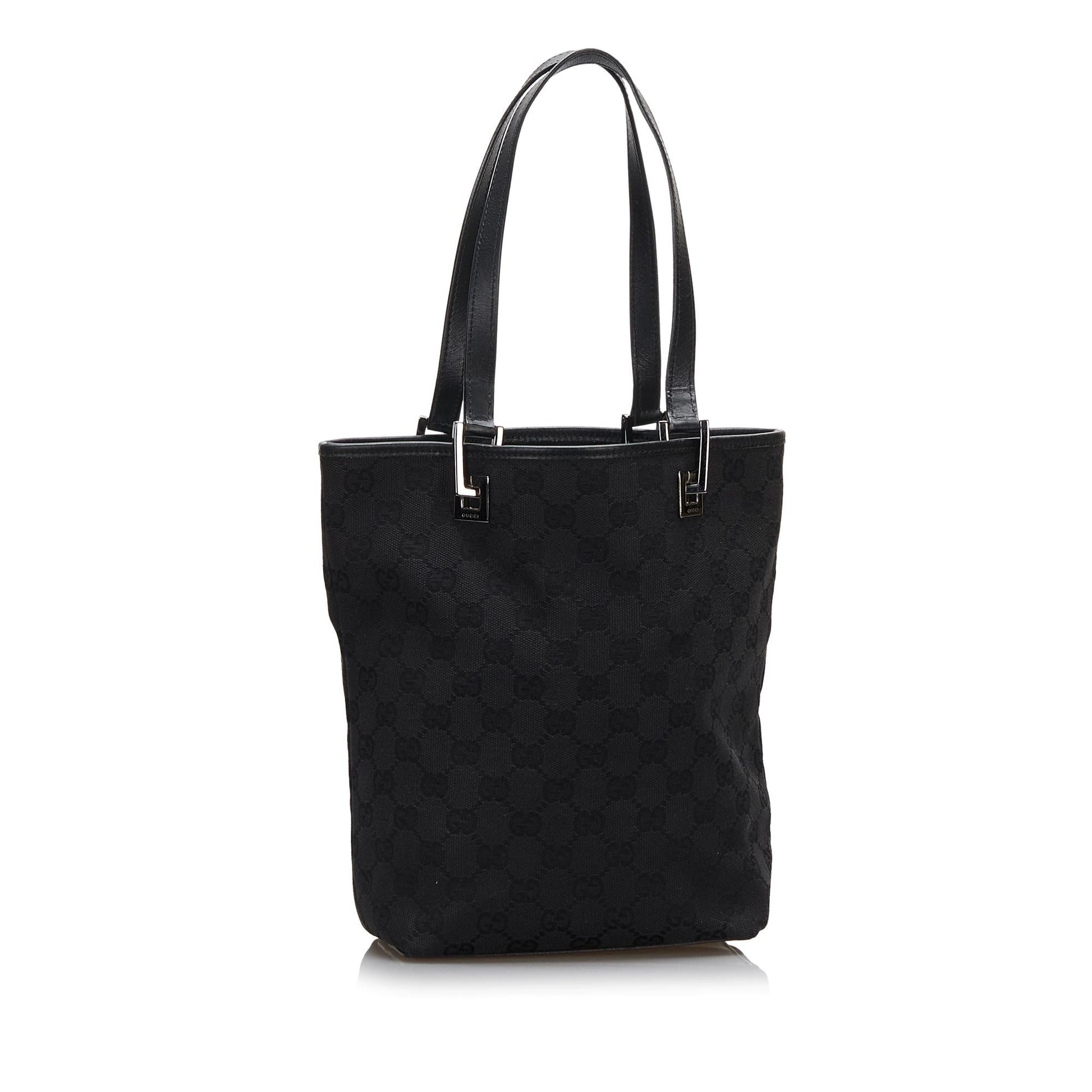 Gucci GG SHG-BFbEcv Canvas Black Tote Bag