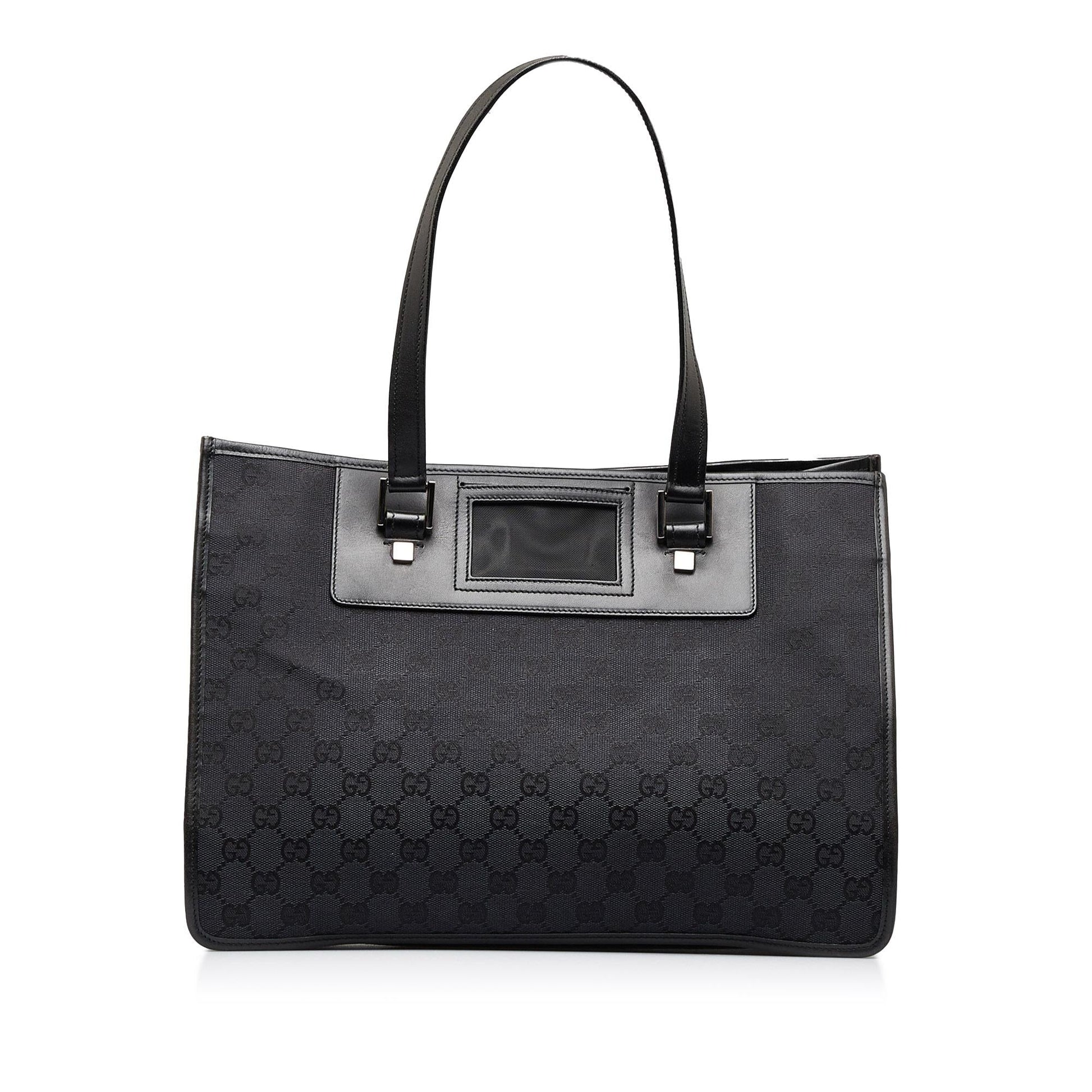 Gucci GG SHG-2zE8Fw Canvas Calf Black Tote Bag