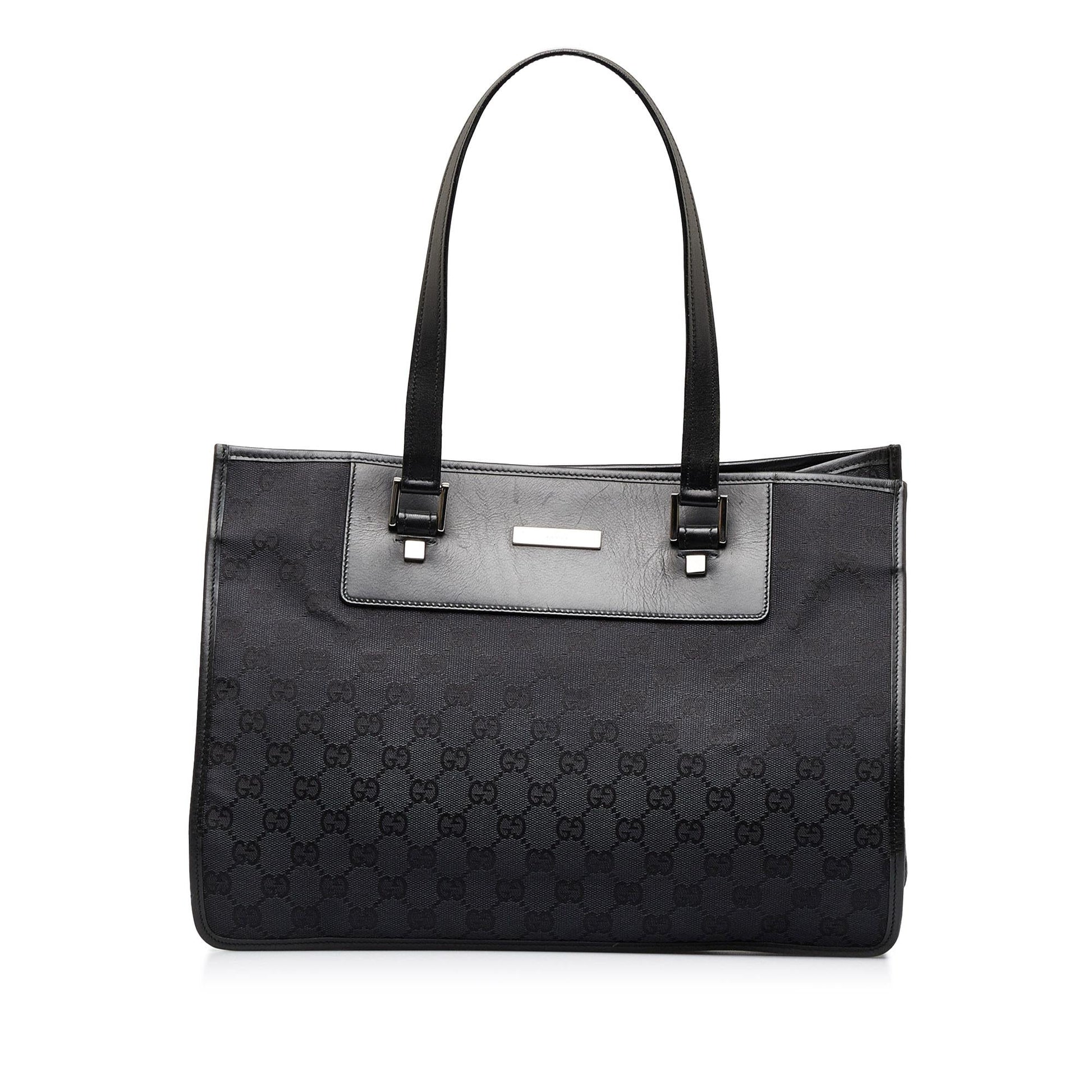 Gucci GG SHG-2zE8Fw Canvas Calf Black Tote Bag