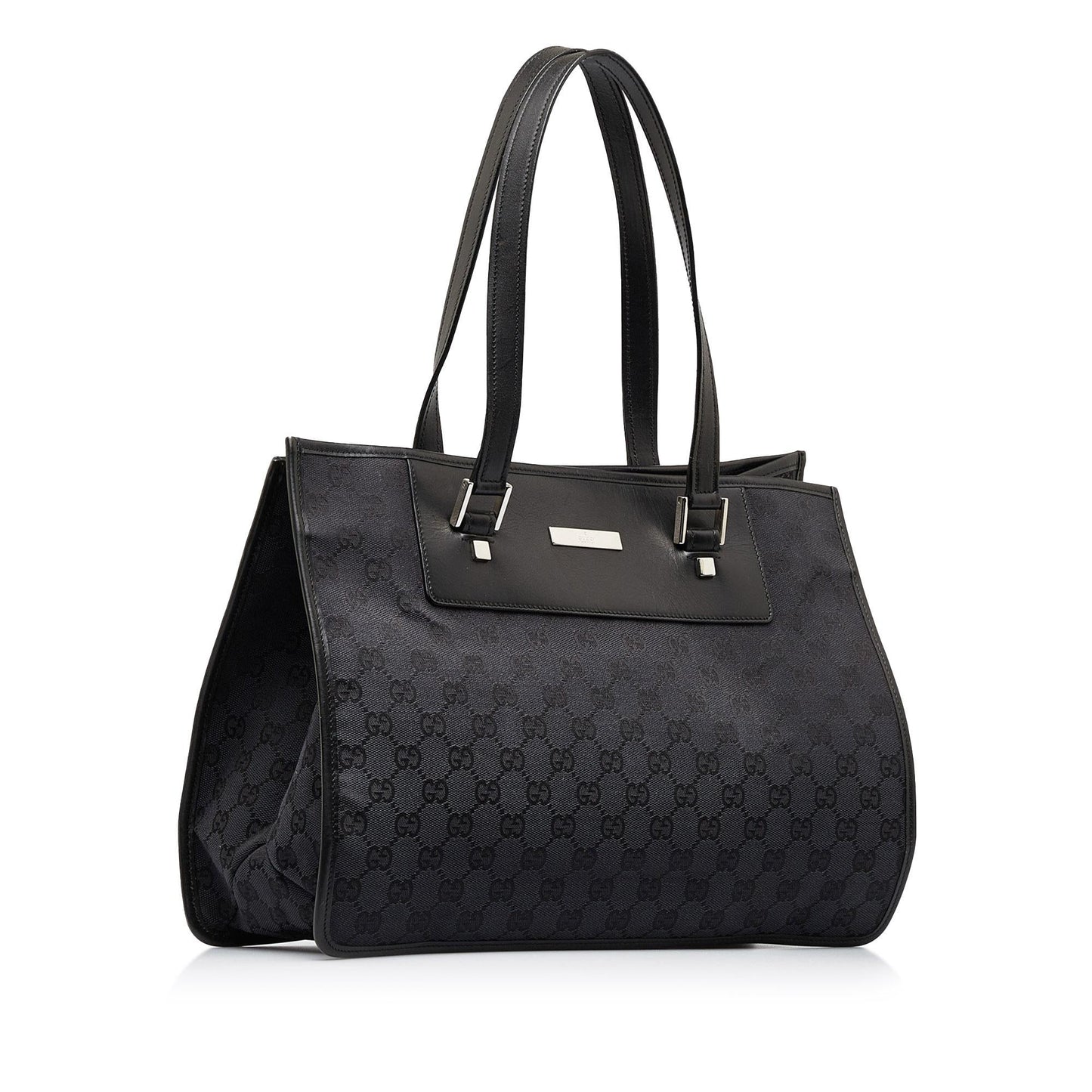 Gucci GG SHG-2zE8Fw Canvas Calf Black Tote Bag