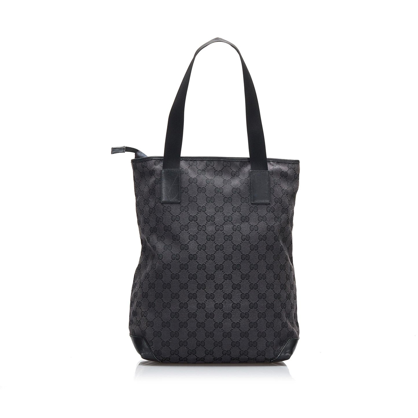 Gucci GG SHG-AtlGKp Canvas Calf Black Tote Bag