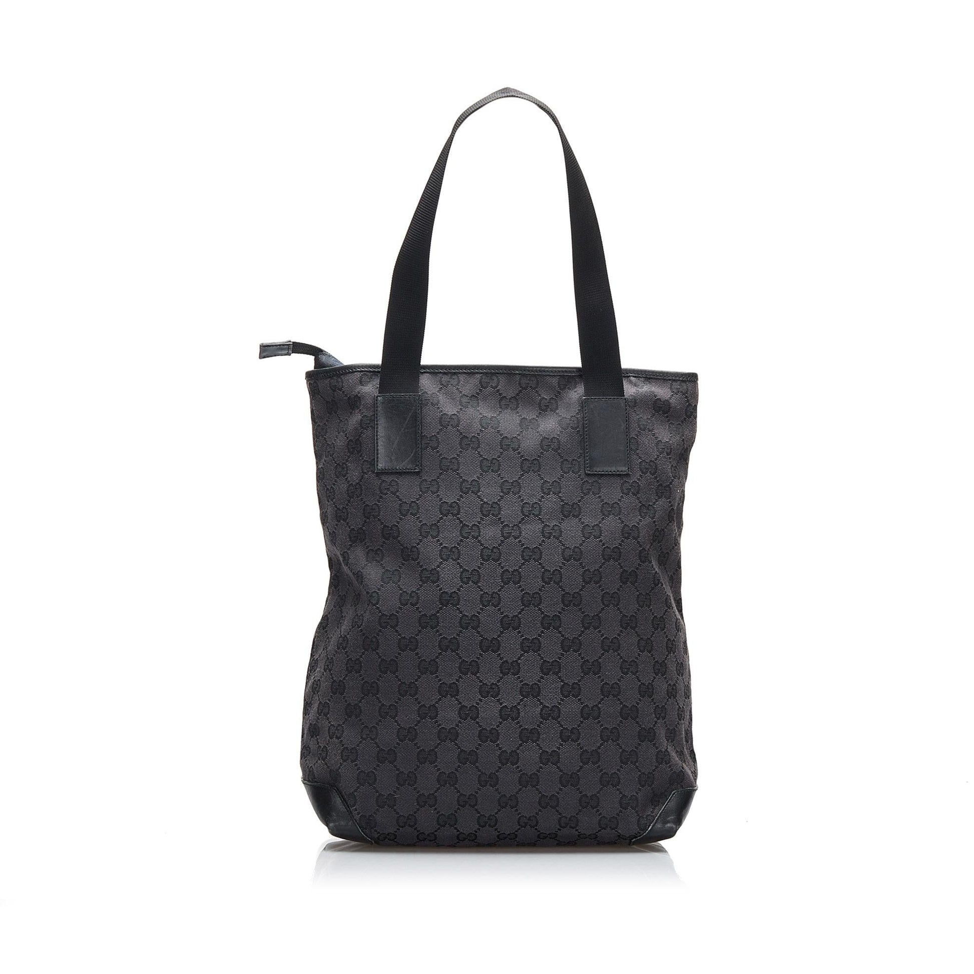 Gucci GG SHG-AtlGKp Canvas Calf Black Tote Bag