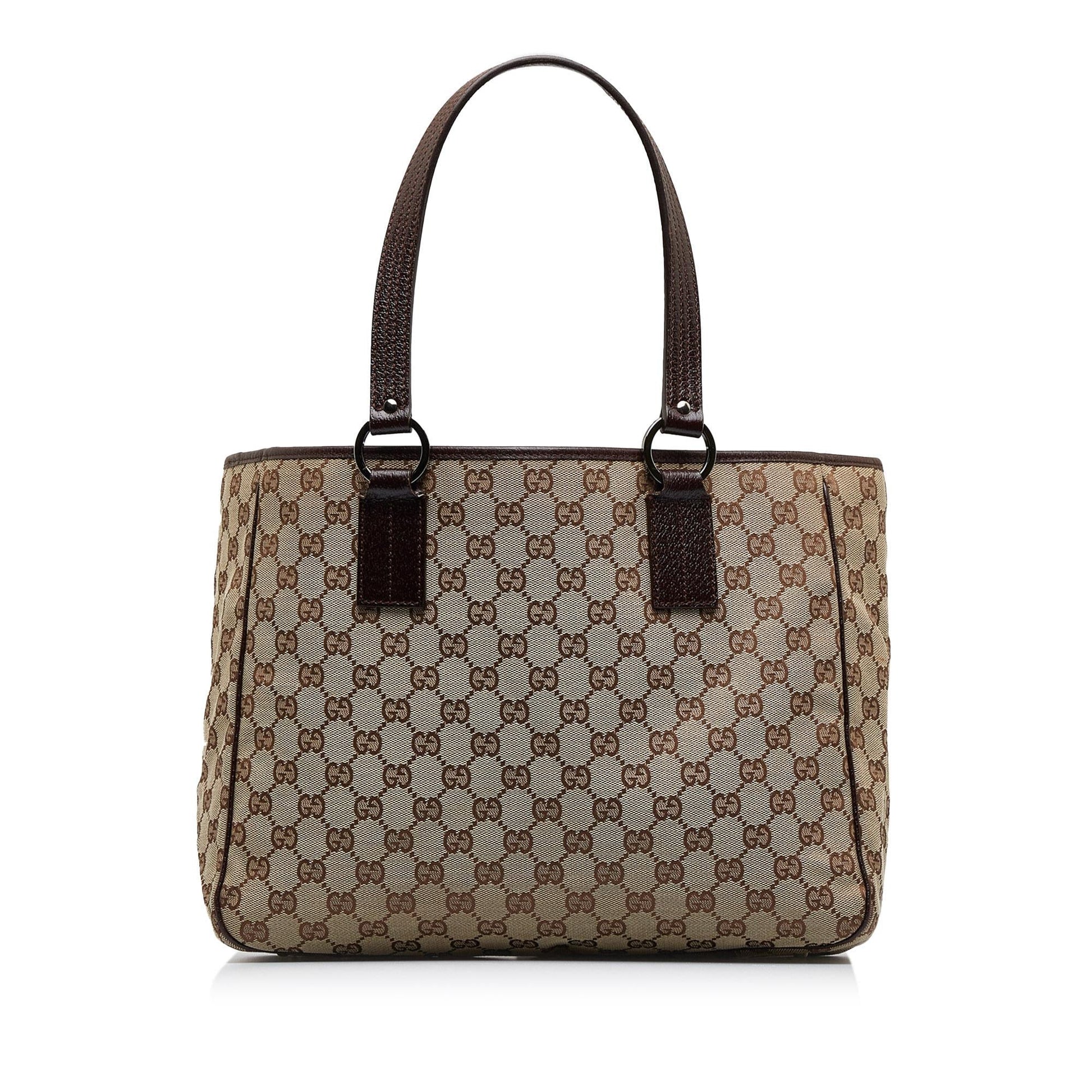 Gucci GG SHG-RviNOZ Canvas Calf Brown Tote Bag