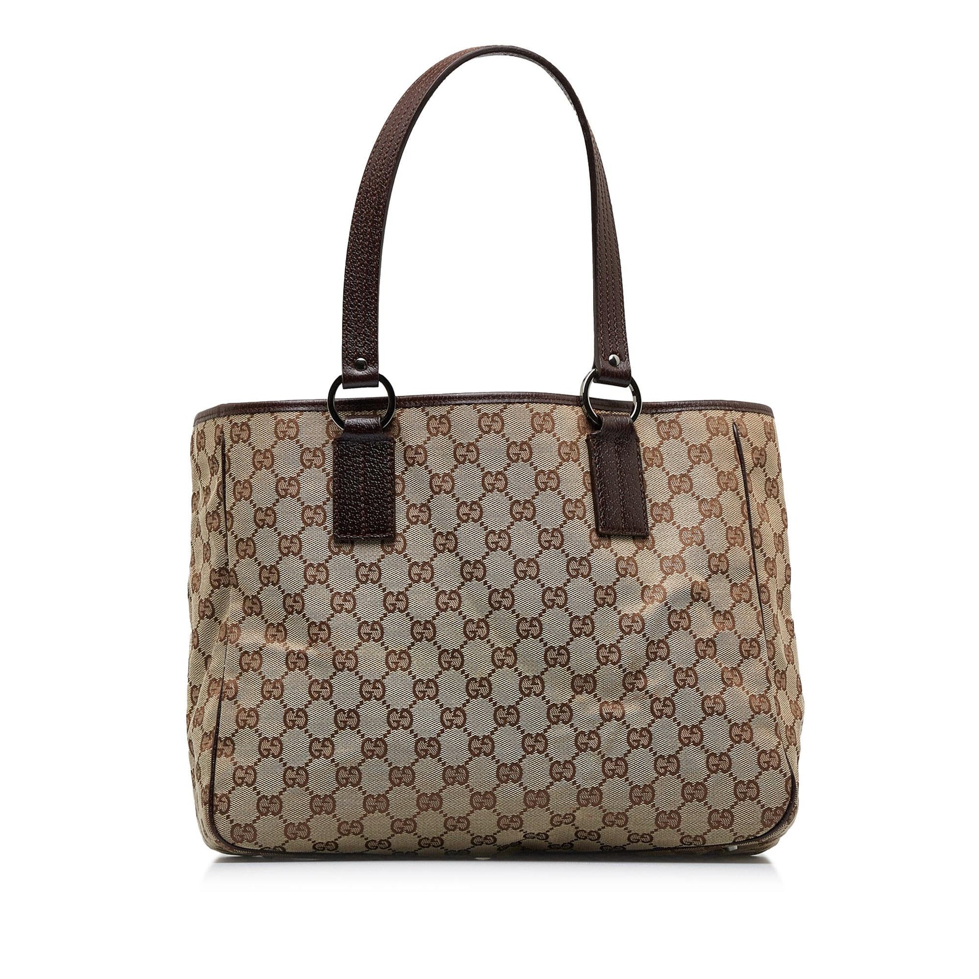 Gucci GG SHG-RviNOZ Canvas Calf Brown Tote Bag
