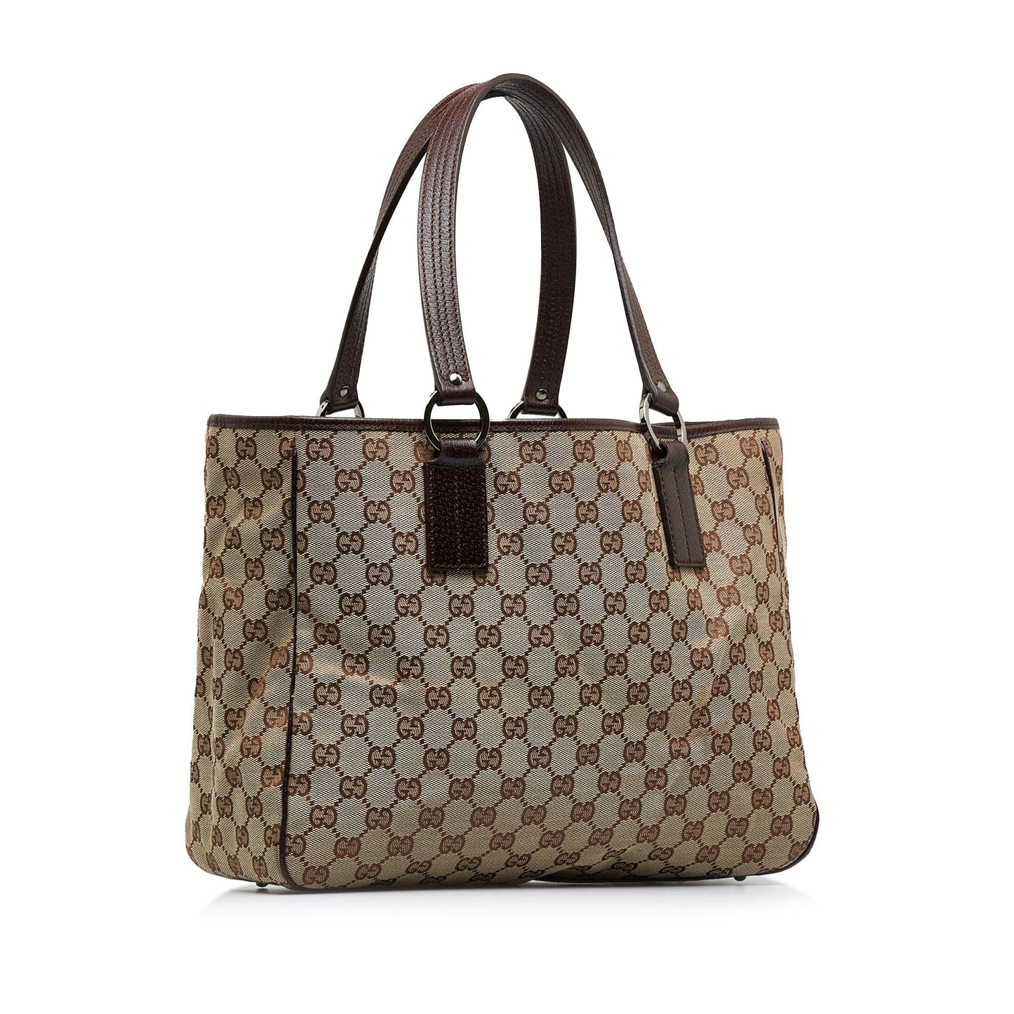 Gucci GG SHG-RviNOZ Canvas Calf Brown Tote Bag
