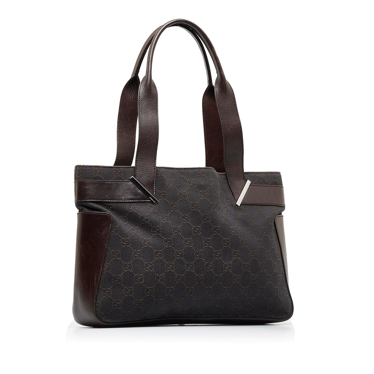 Gucci GG SHG-L7m7aX Canvas Brown Tote Bag