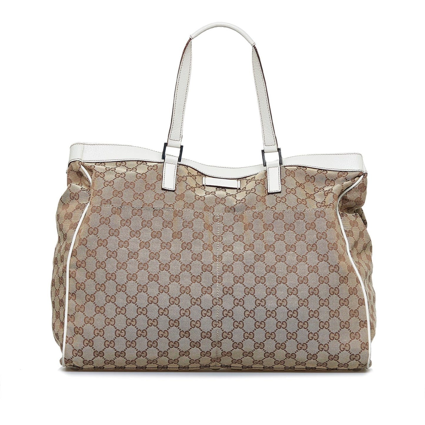 Gucci GG SHG-4HWOKn Canvas Brown Tote Bag