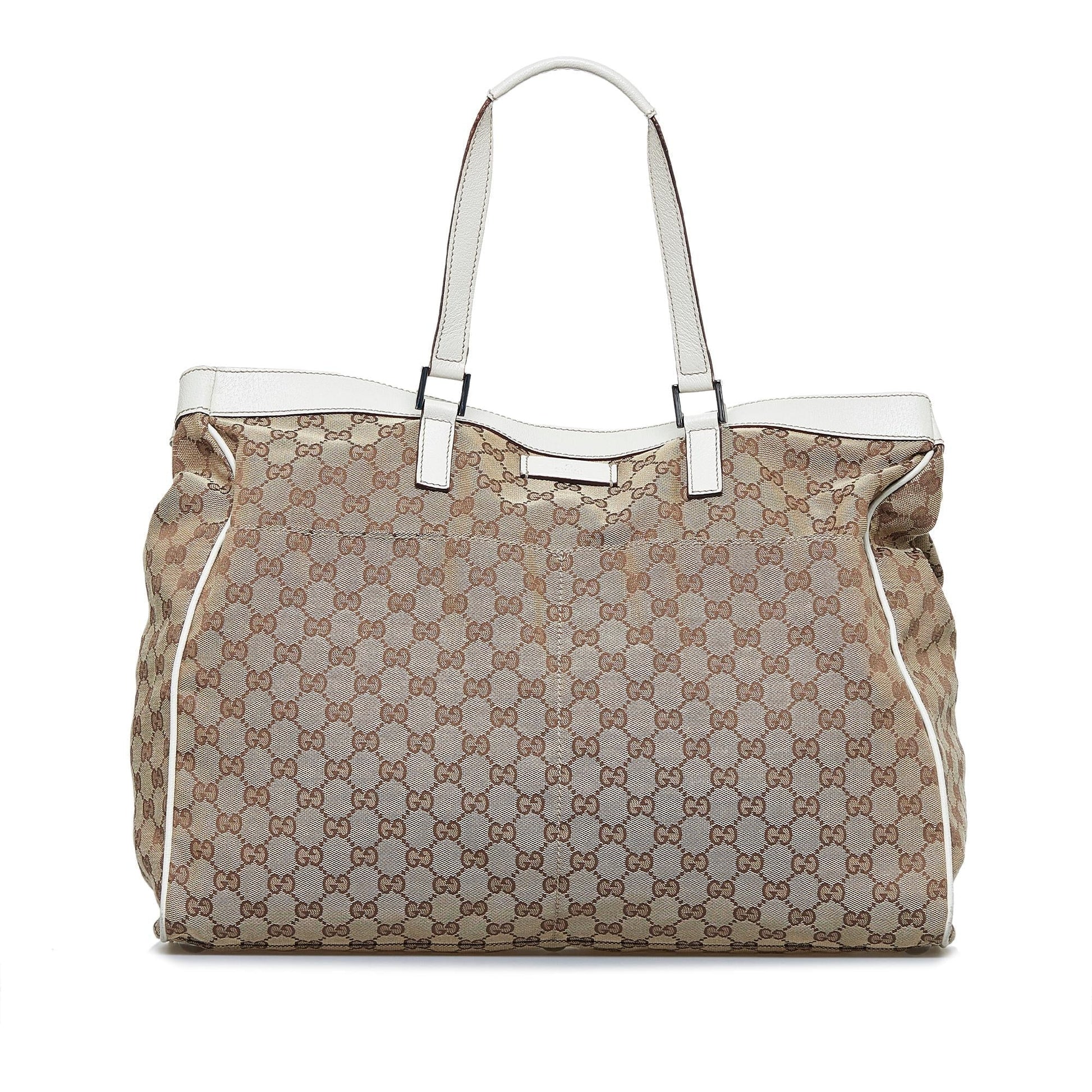 Gucci GG SHG-4HWOKn Canvas Brown Tote Bag