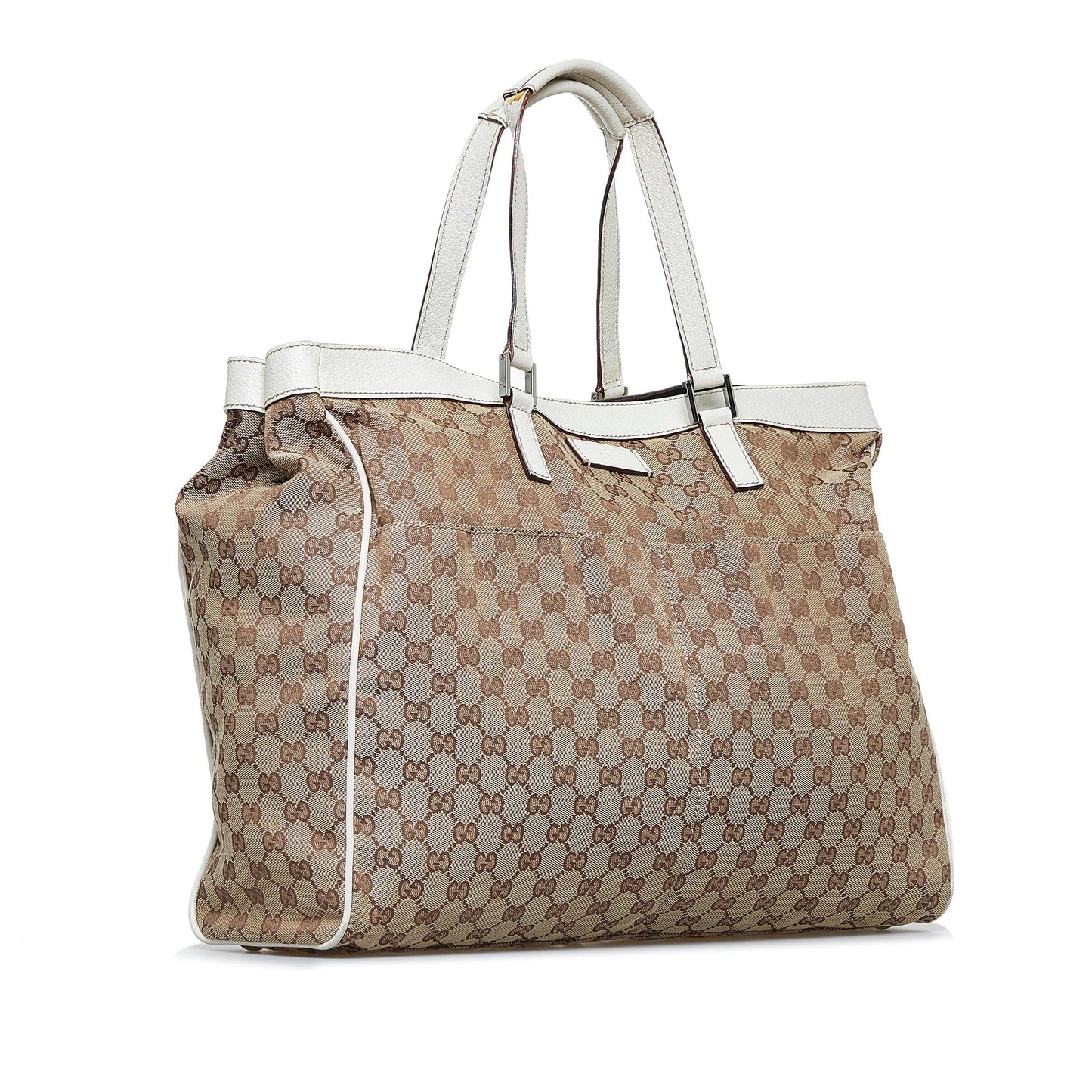 Gucci GG SHG-4HWOKn Canvas Brown Tote Bag