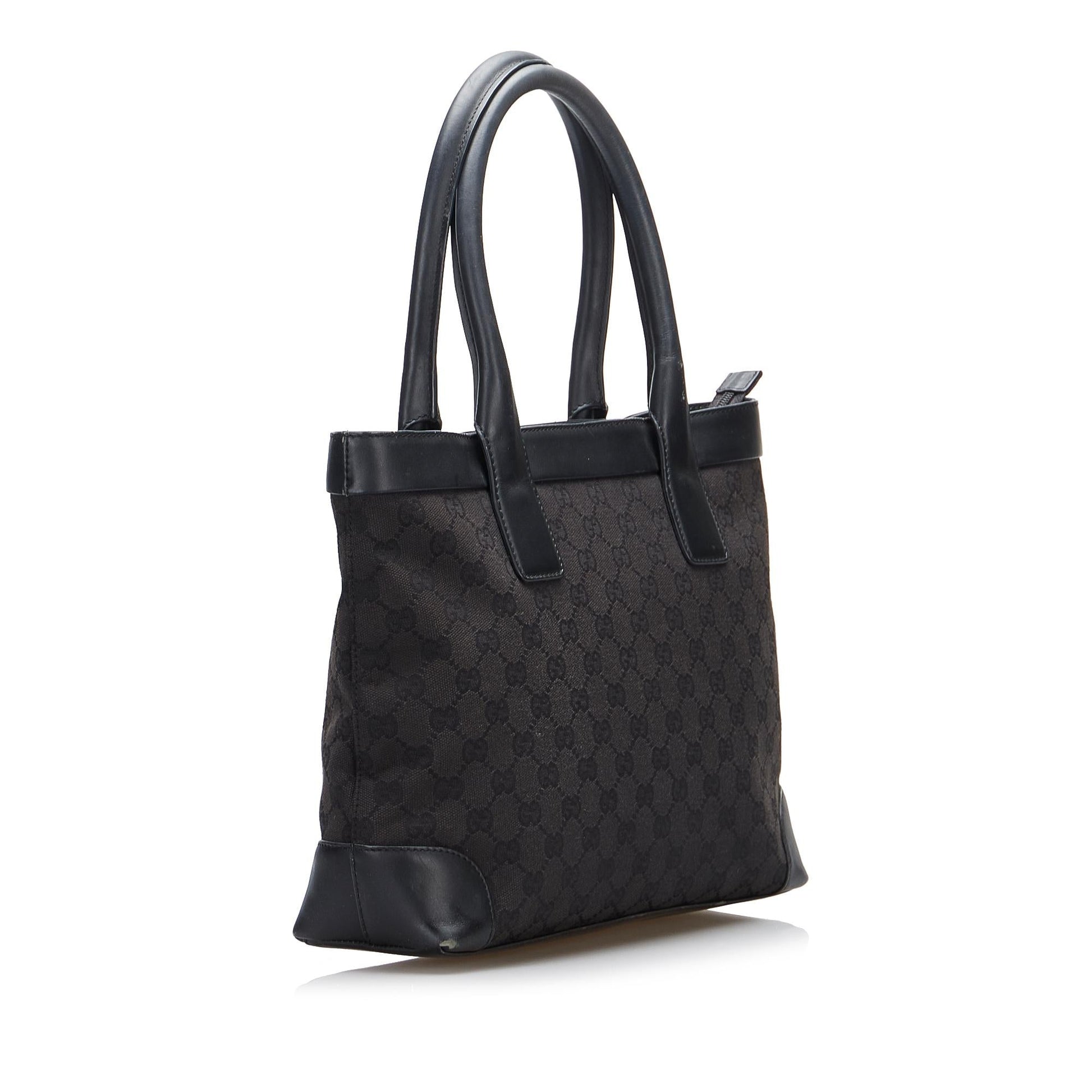 Gucci GG SHG-wcgeZ5 Canvas Calf Black Tote Bag