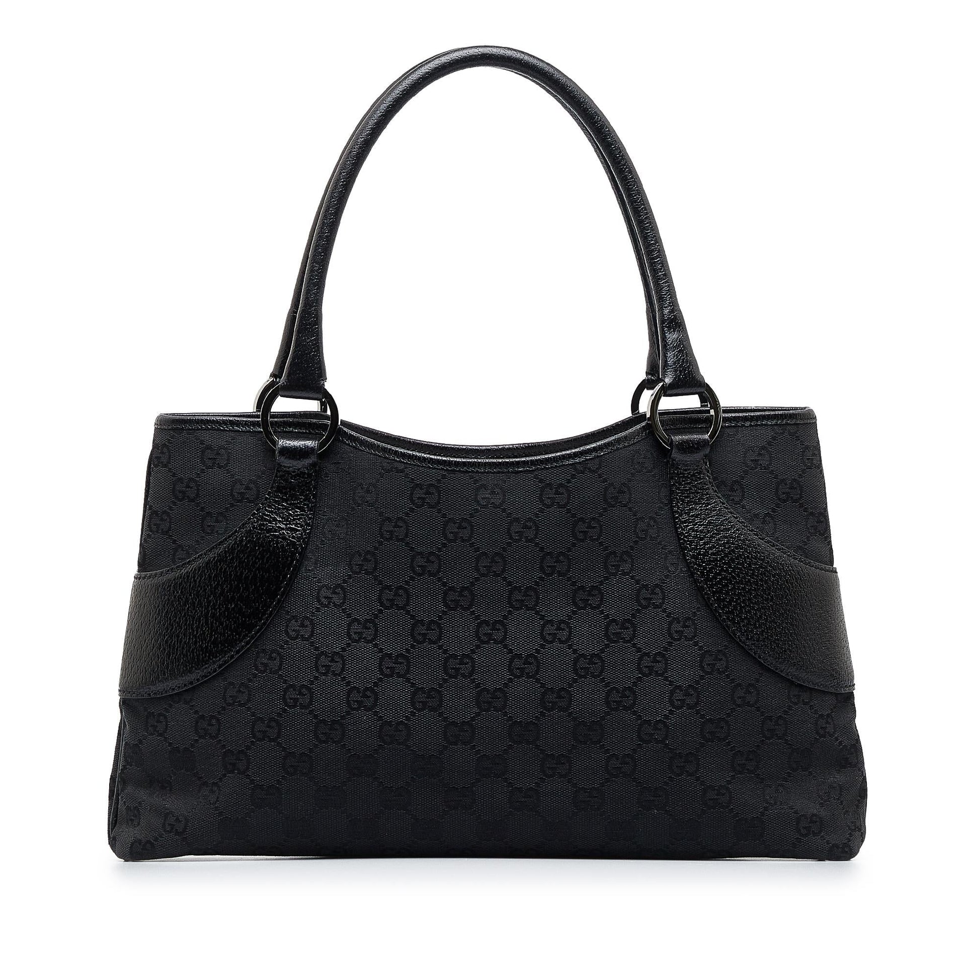 Gucci GG SHG-qmV878 Canvas Calf Black Tote Bag