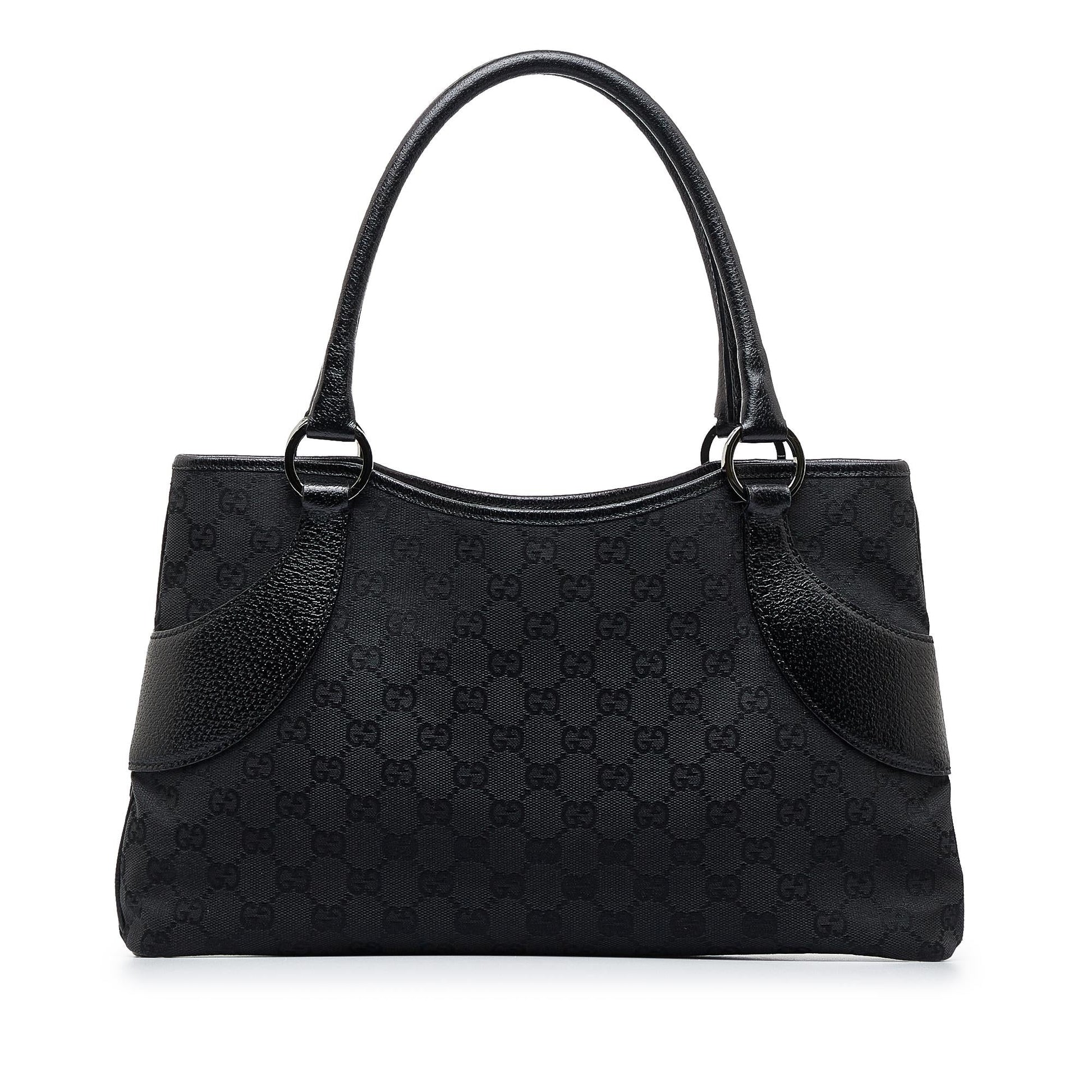 Gucci GG SHG-qmV878 Canvas Calf Black Tote Bag