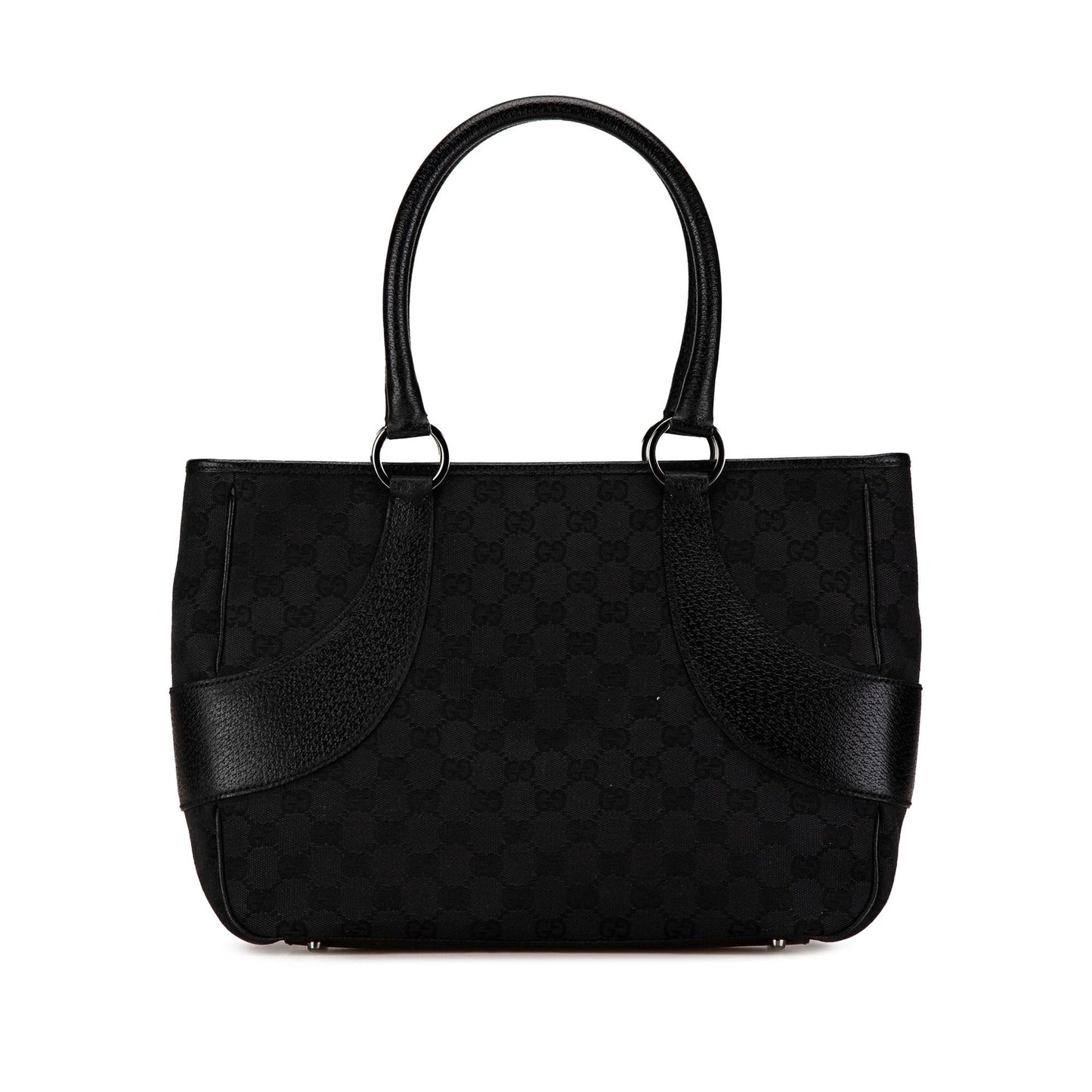 Gucci GG SHG-lwgaLC Canvas Calf Black Tote Bag