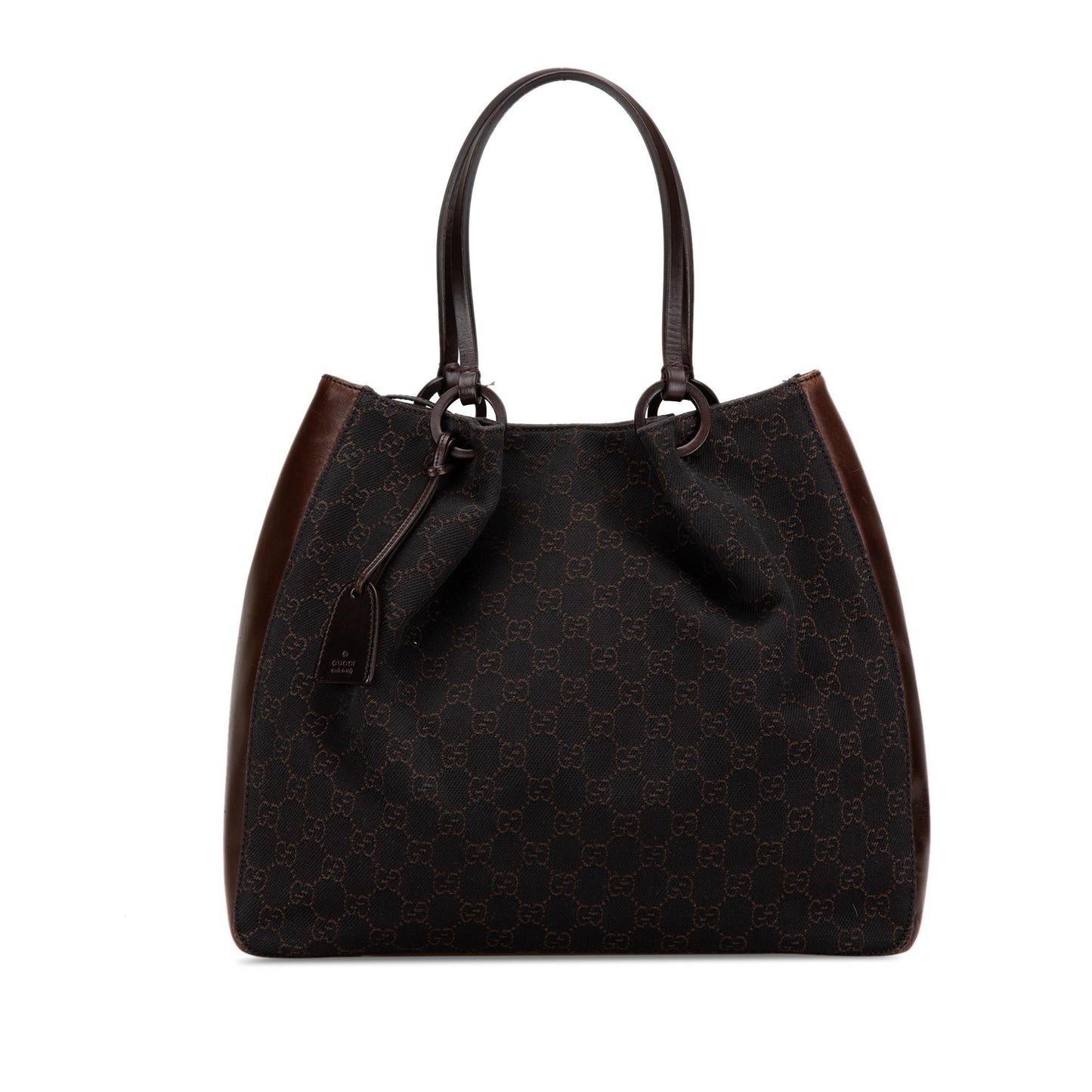 Gucci GG SHG-NAvK56 Canvas Calf Brown Tote Bag