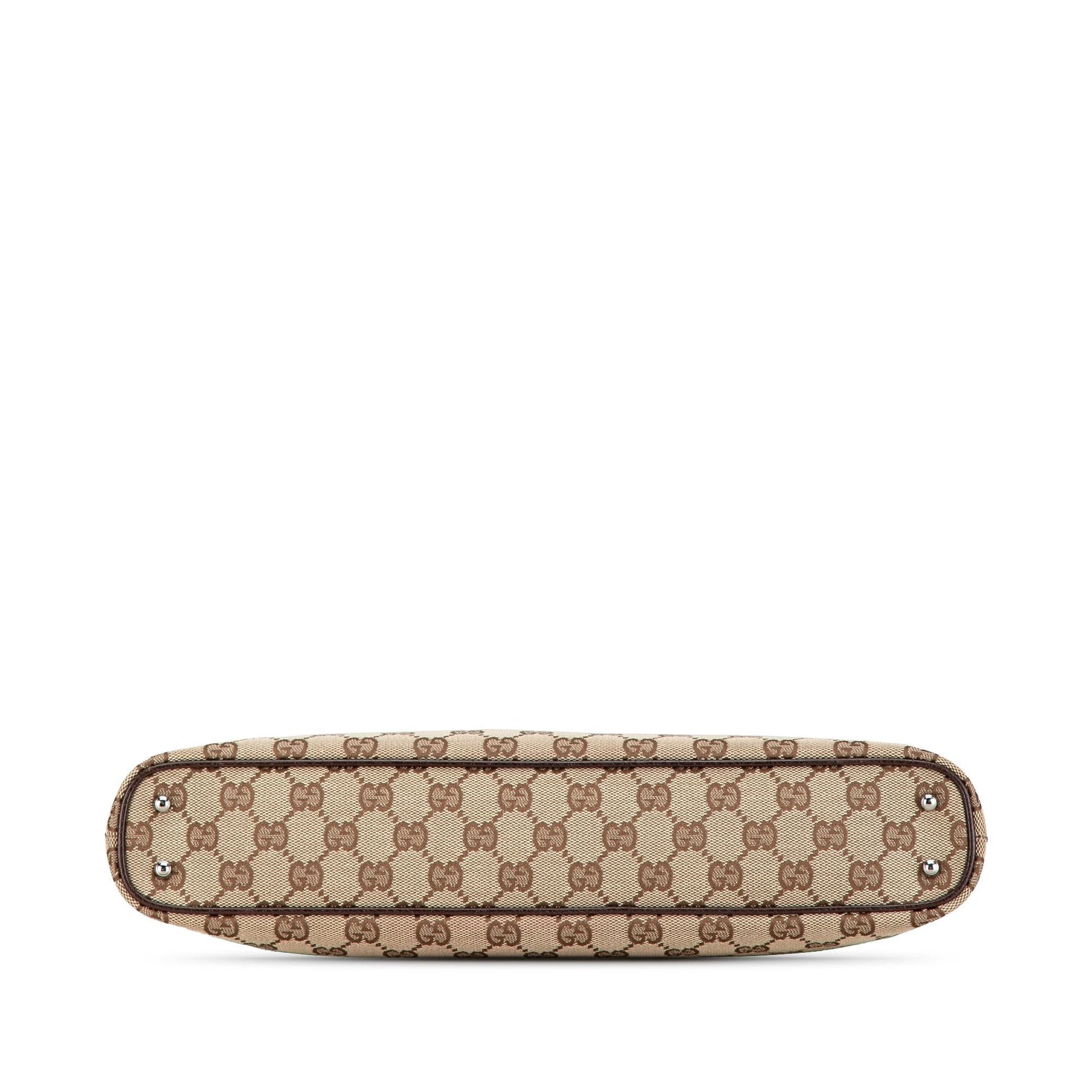 Gucci GG SHG-vHhJ7F Canvas Calf Brown Tote Bag