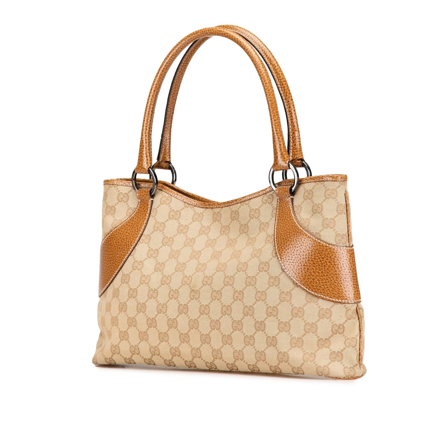 Gucci GG SHG-SQzjTK Canvas Calf Brown Tote Bag