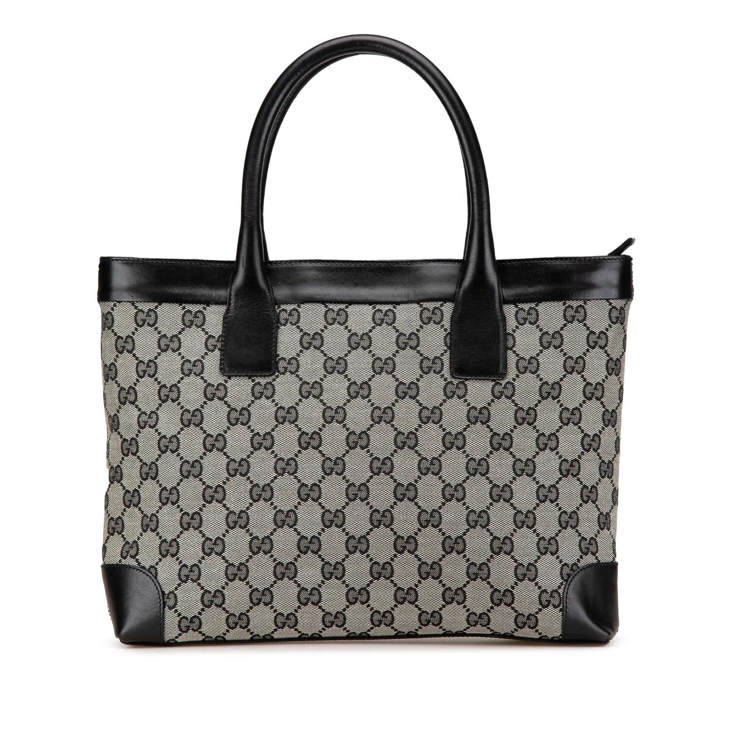 Gucci GG Canvas Calf Black Grey Tote Bag
