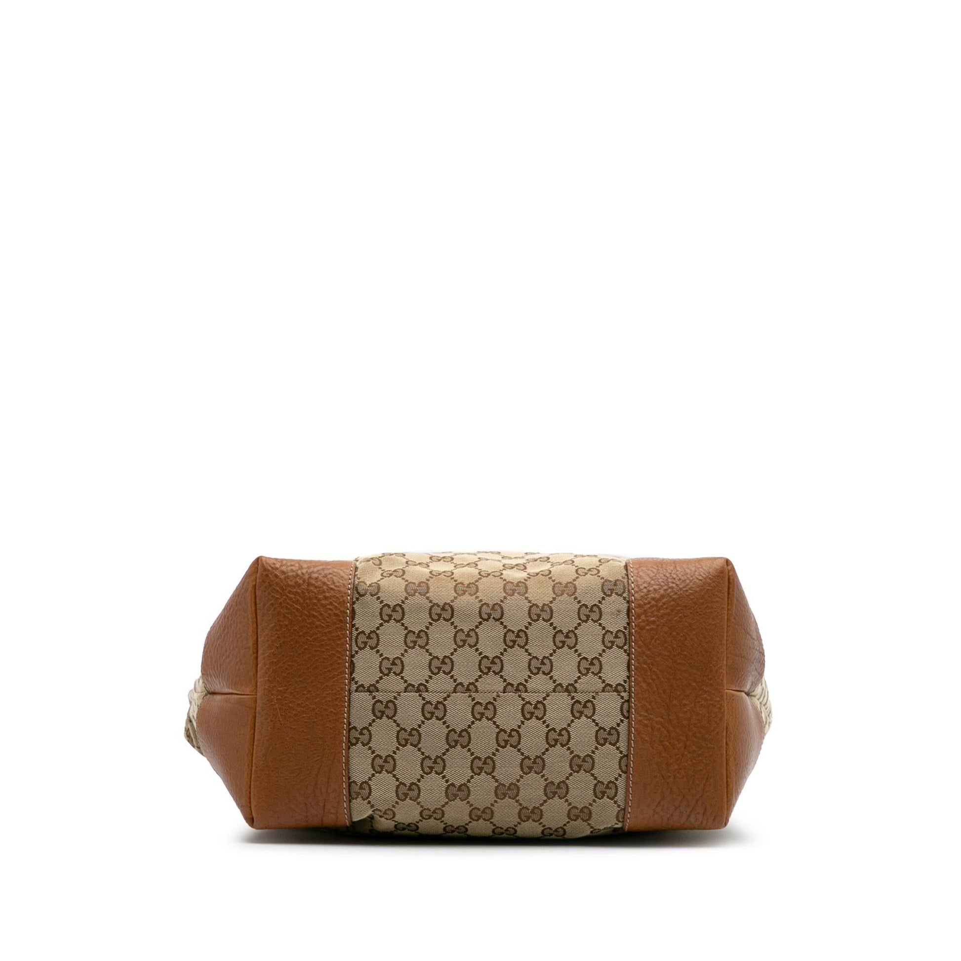 Gucci GG Canvas Calf Brown Tote Bag Tote 11