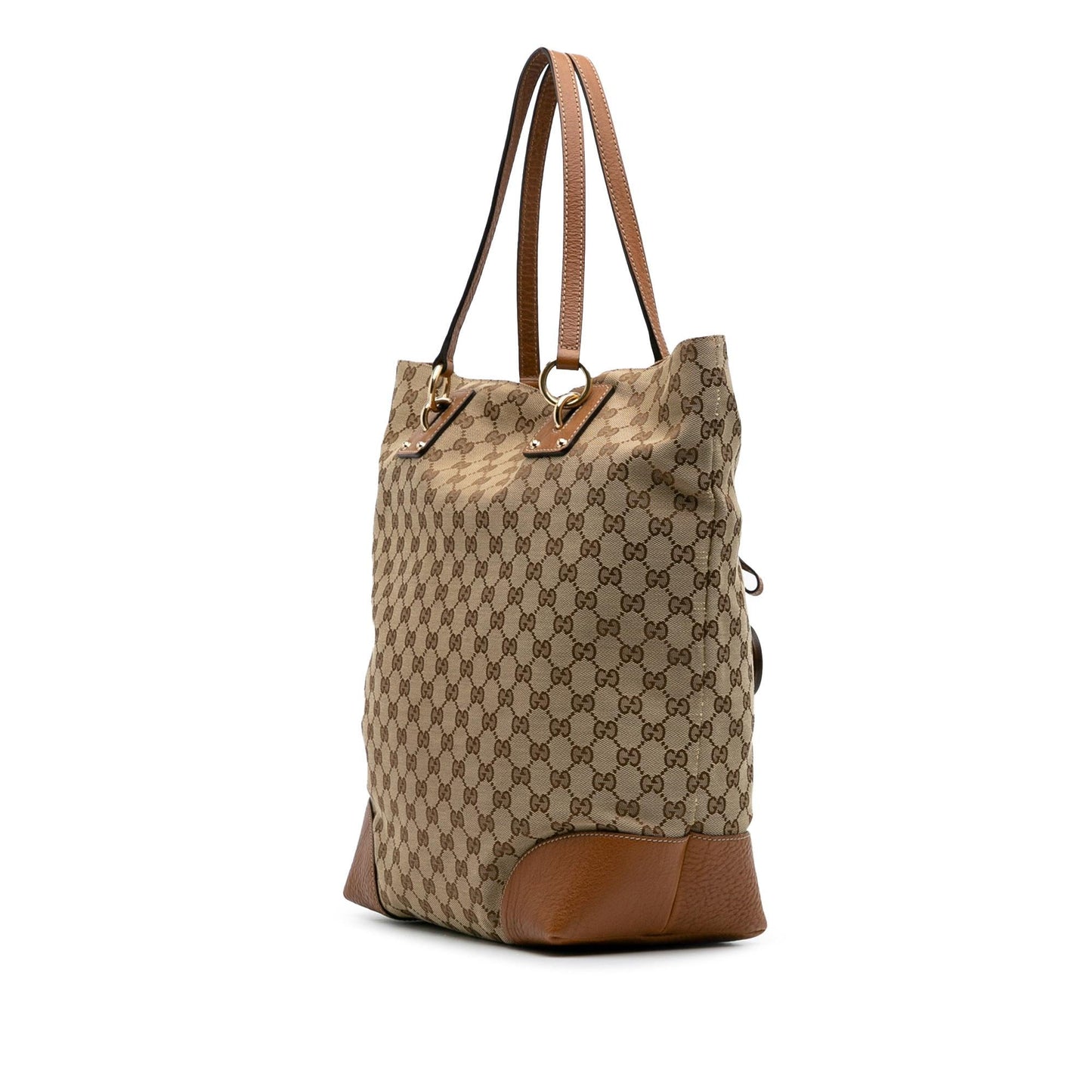 Gucci GG Canvas Calf Brown Tote Bag Tote 11