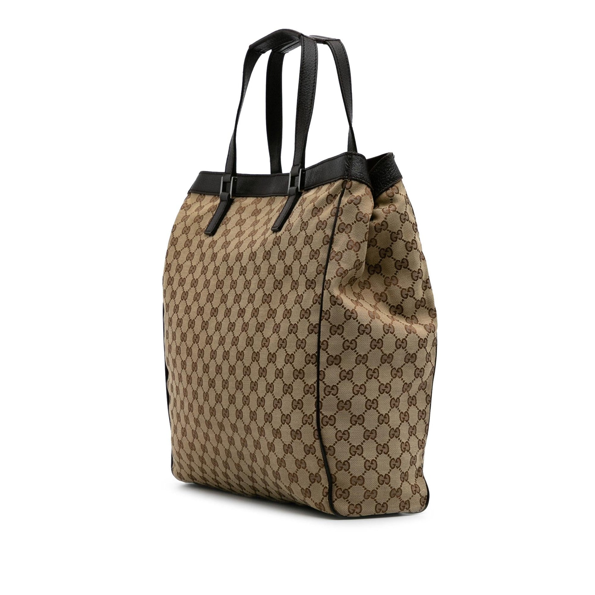 Gucci GG Canvas Brown Tote Bag Tote 12