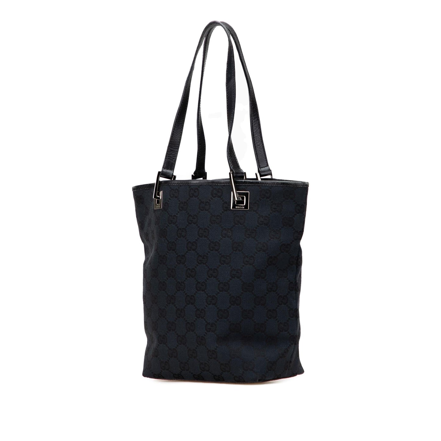 Gucci GG Canvas Calf Blue Tote Bag