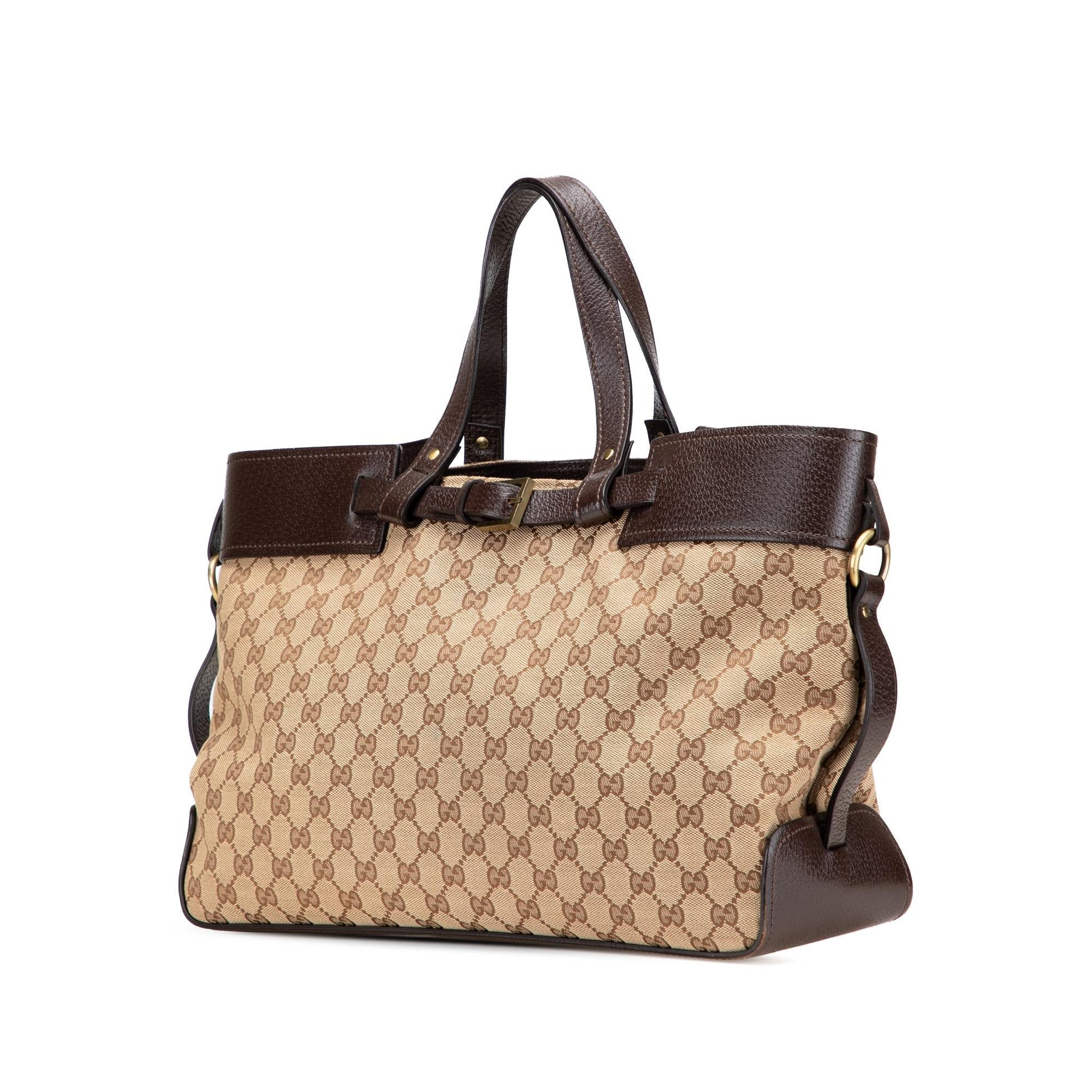 Gucci GG Canvas Brown Tote Bag Tote 19
