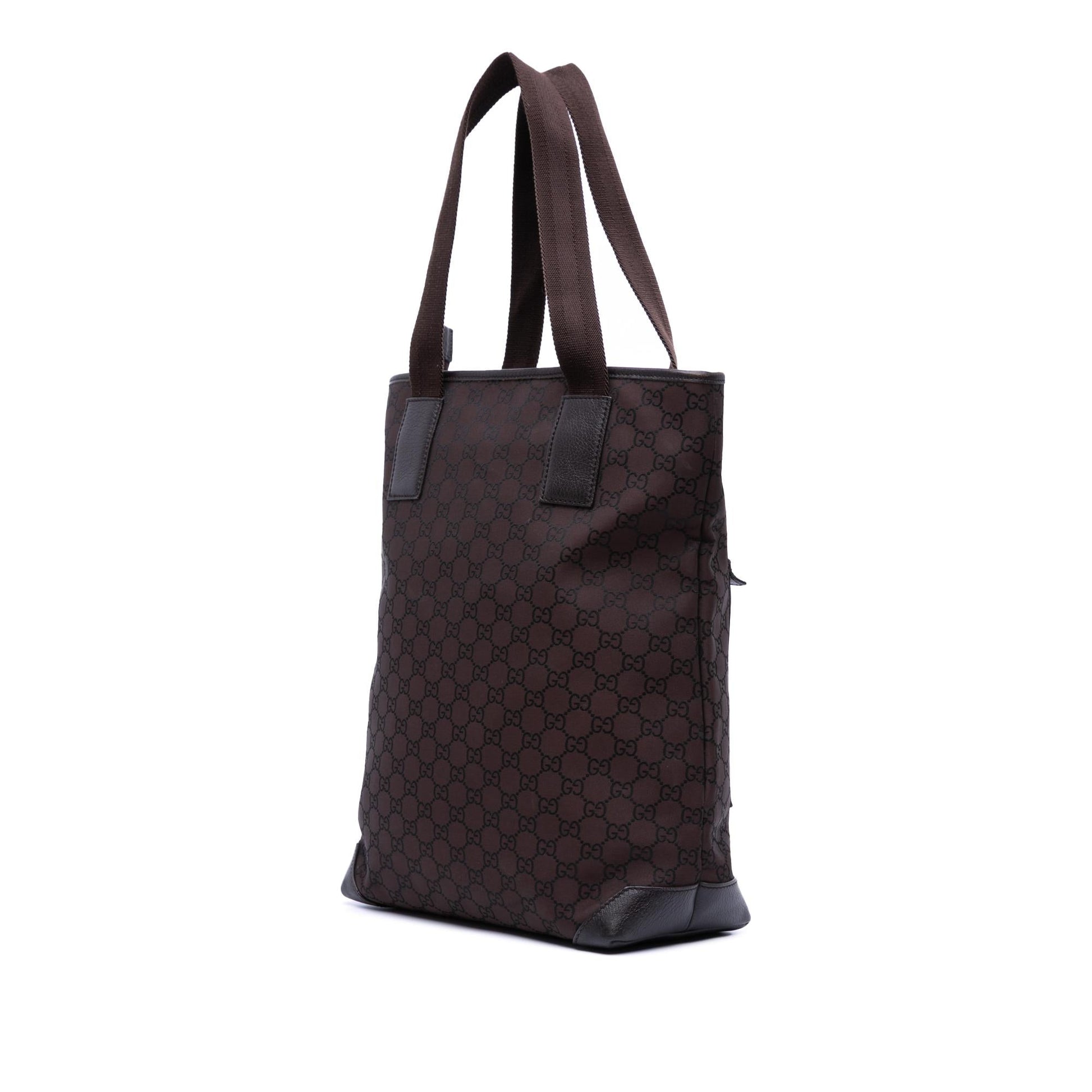 Gucci GG Canvas Calf Brown Tote Bag Tote 20