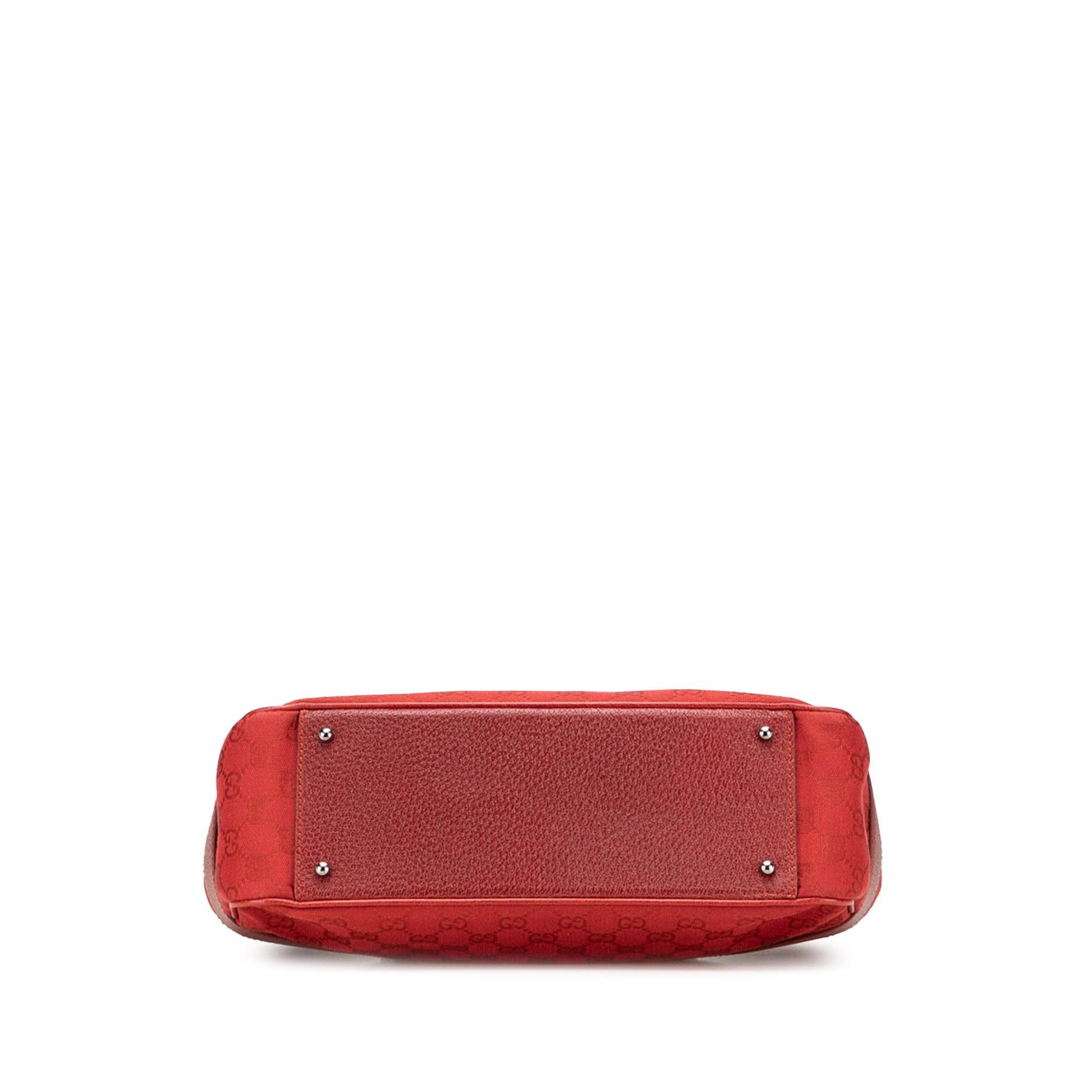 Gucci GG Canvas Calf Red Tote Bag Tote 26