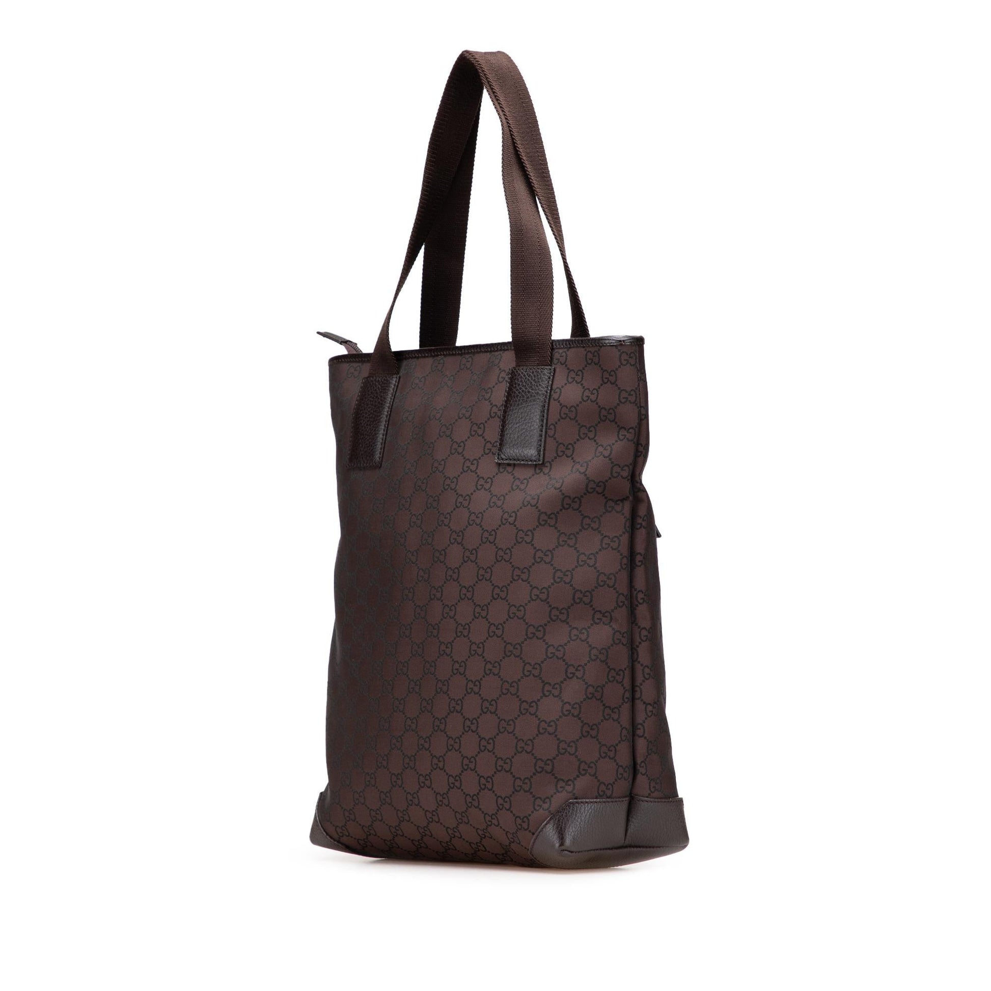 Gucci GG Canvas Calf Brown Tote Bag Tote 27